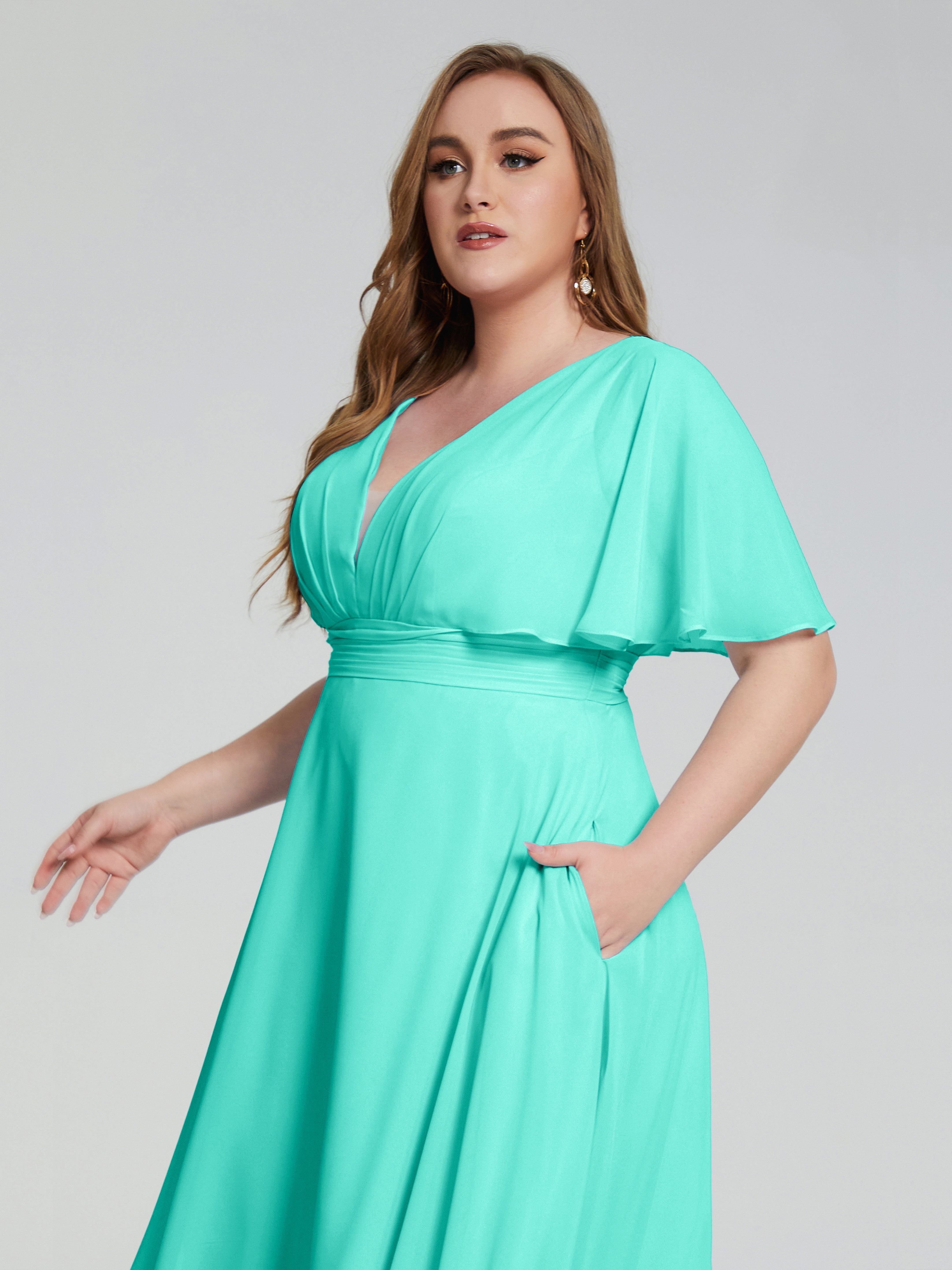 Robes De Demoiselle D'Honneur Spa Dos Nu Mousseline Robes Demoiselle D'Honneur Grande Taille
