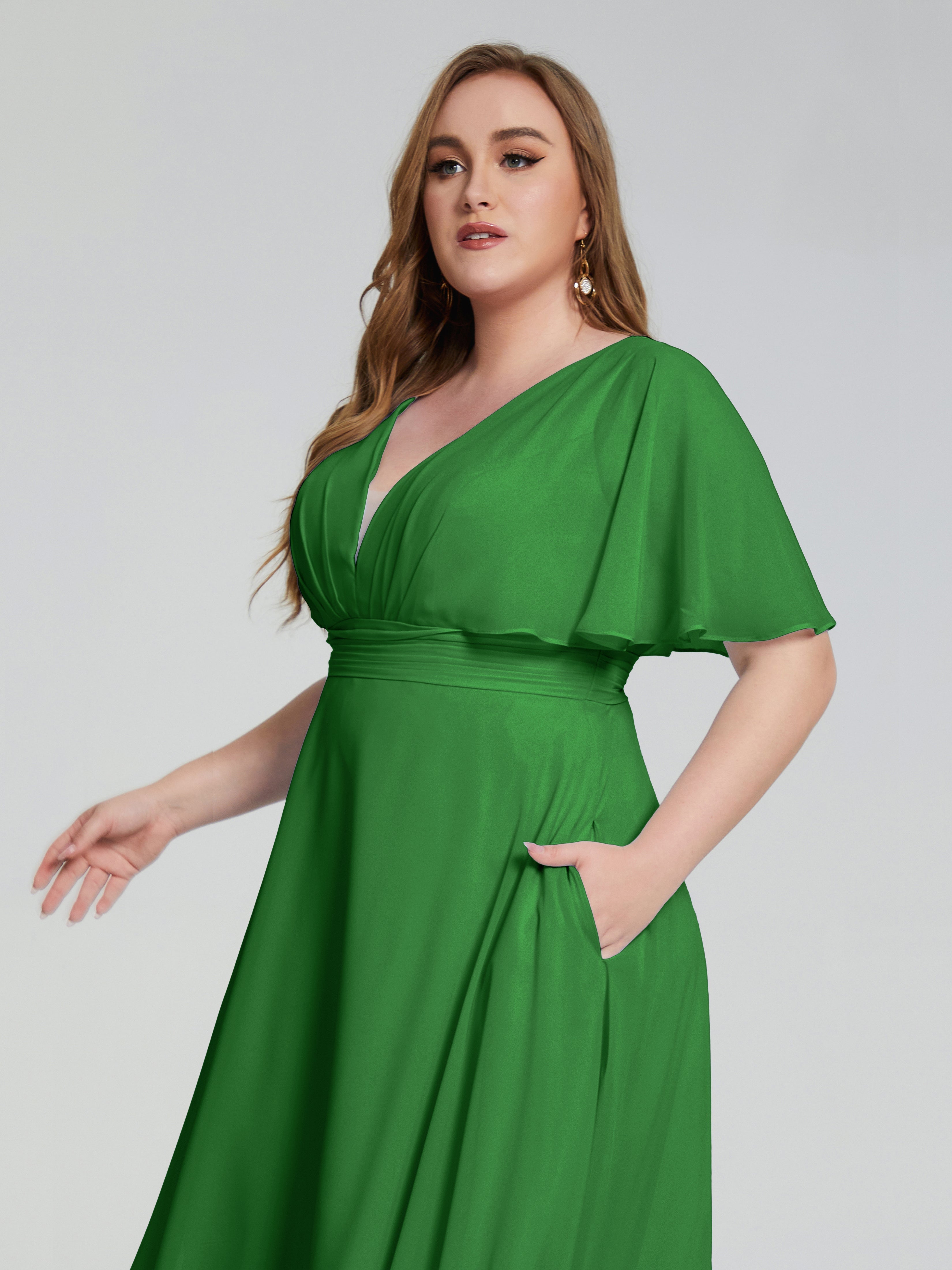 Robe Vert Demoiselle D Honneur Dos Nu Mousseline Robes Demoiselle D'Honneur Grande Taille