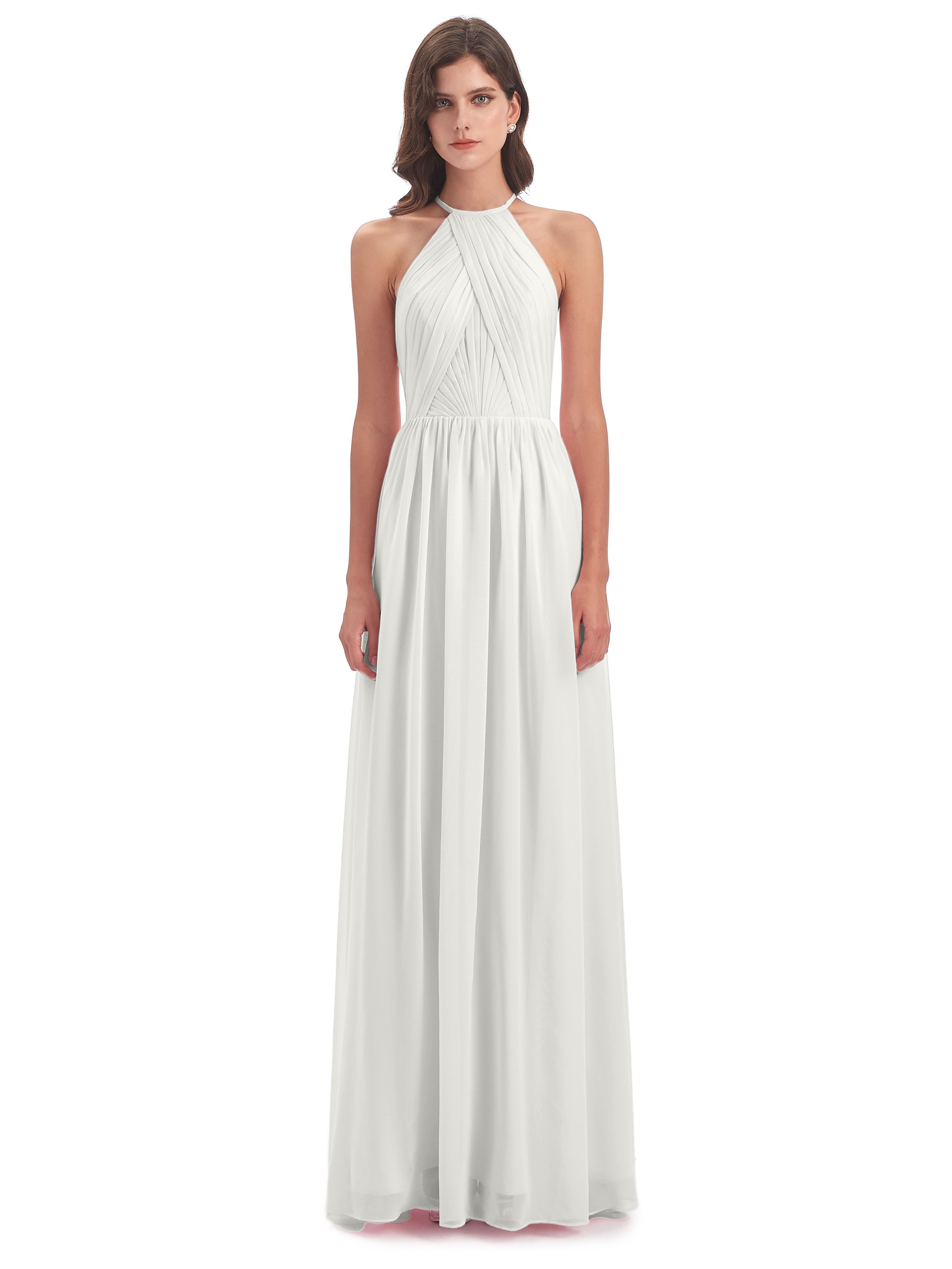 Robe Demoiselle D Honneur Ivoire Dos Ouvert Licou Mousseline Robes Demoiselle D'Honneur