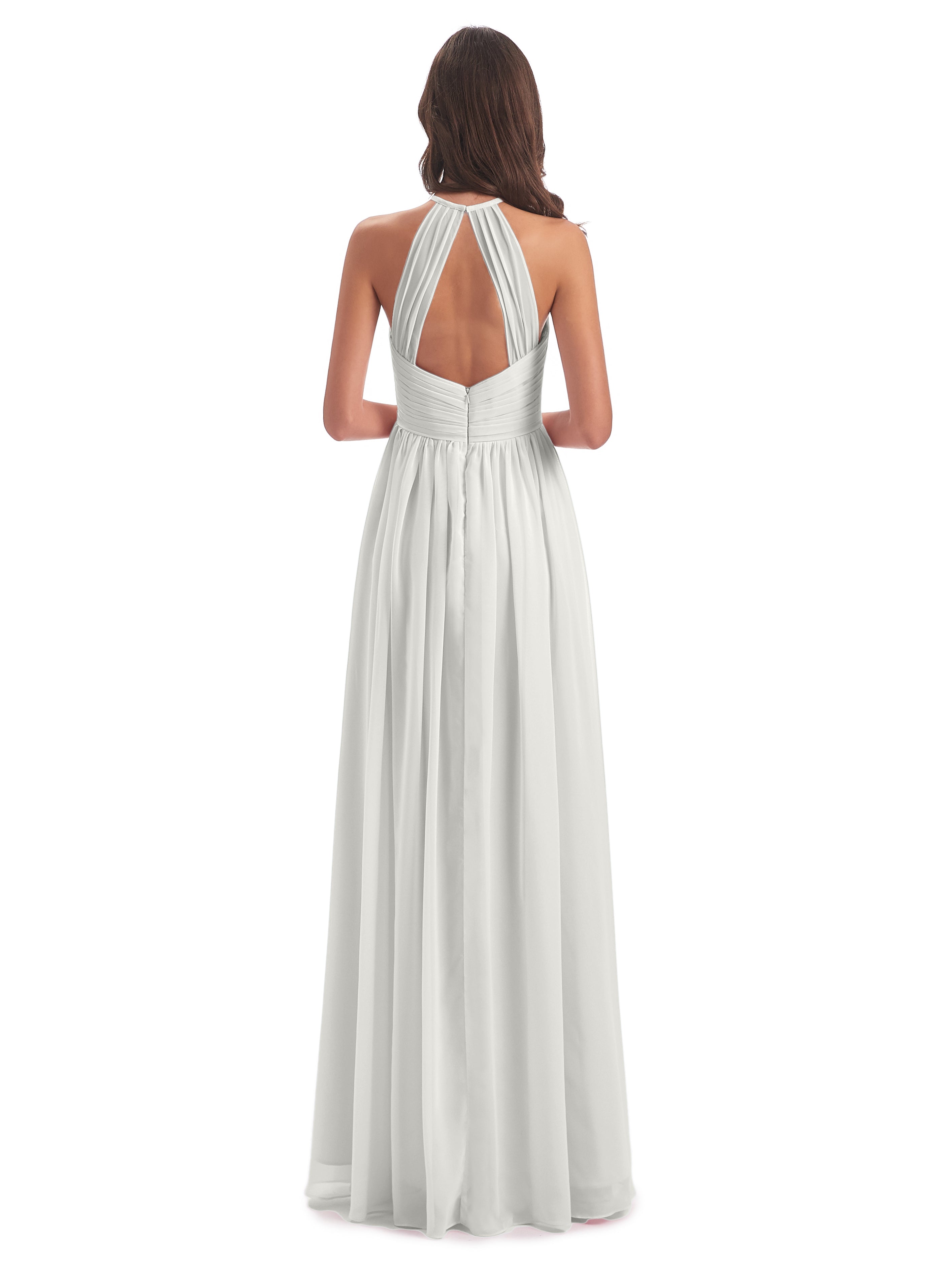 Robe Demoiselle D Honneur Ivoire Dos Ouvert Licou Mousseline Robes Demoiselle D'Honneur