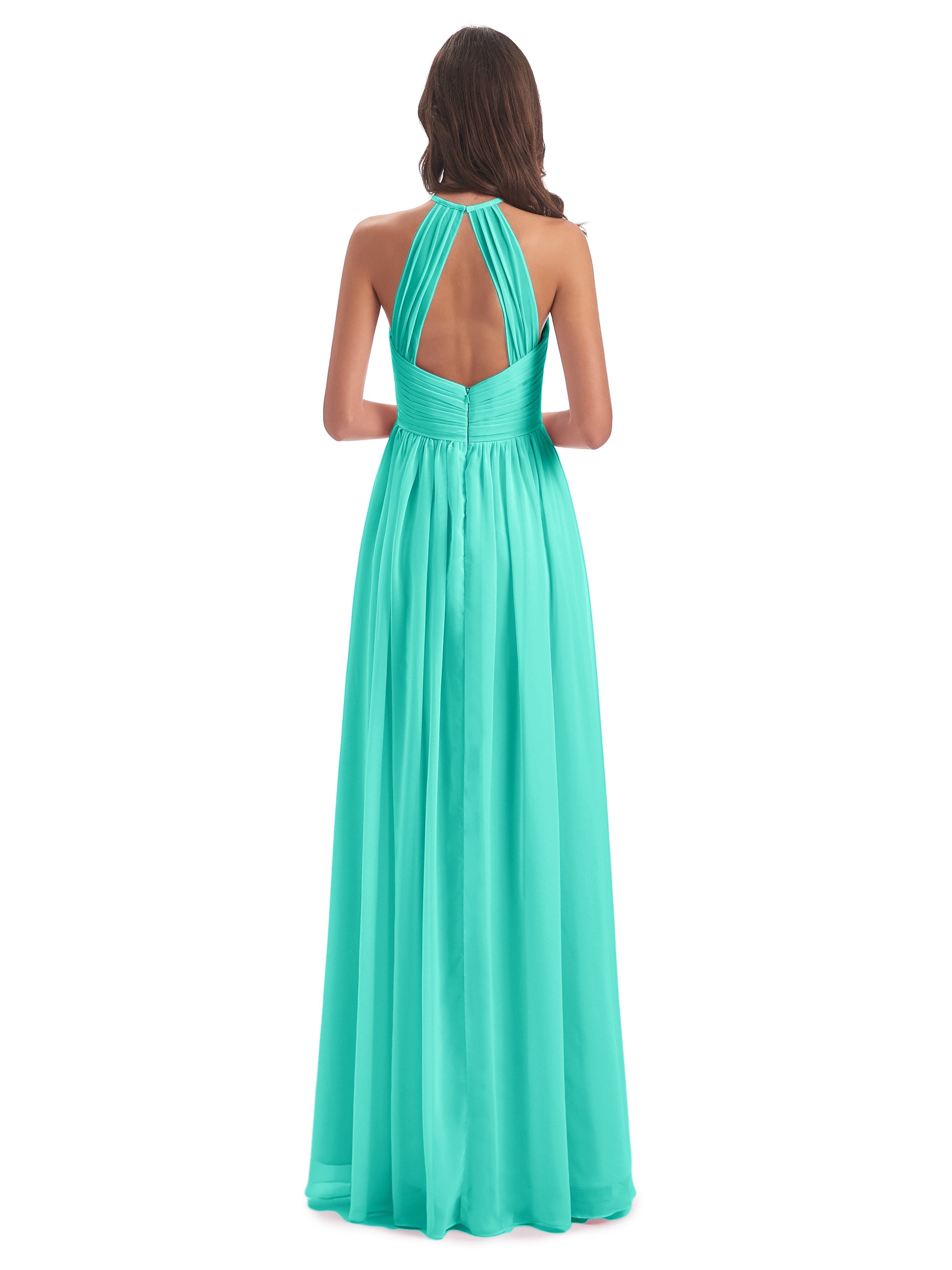 Robes De Demoiselle D'Honneur Spa Dos Ouvert Licou Mousseline Robes Demoiselle D'Honneur