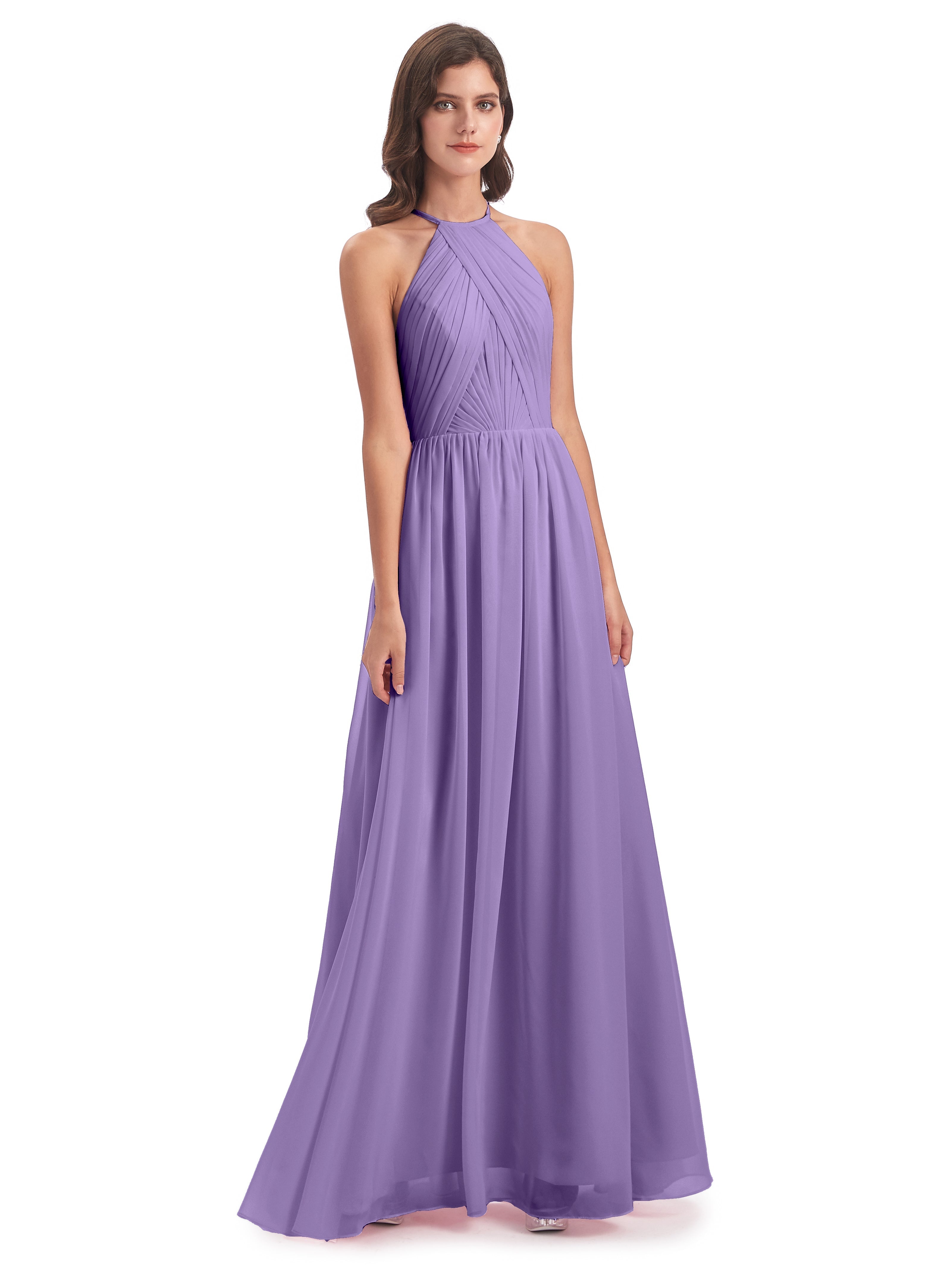 Robes De Demoiselle D'Honneur Tahiti Dos Ouvert Licou Mousseline Robes Demoiselle D'Honneur