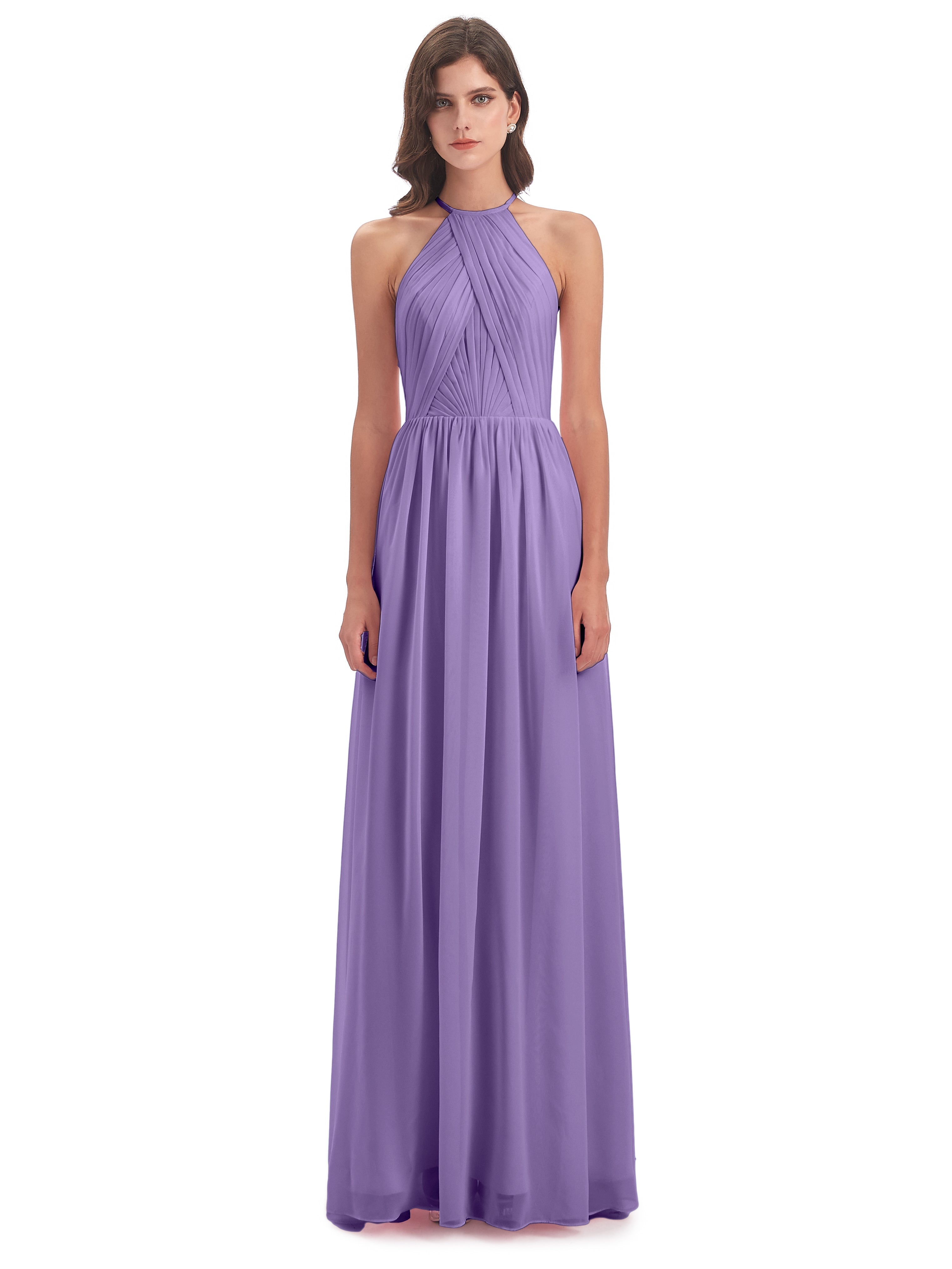 Robes De Demoiselle D'Honneur Tahiti Dos Ouvert Licou Mousseline Robes Demoiselle D'Honneur