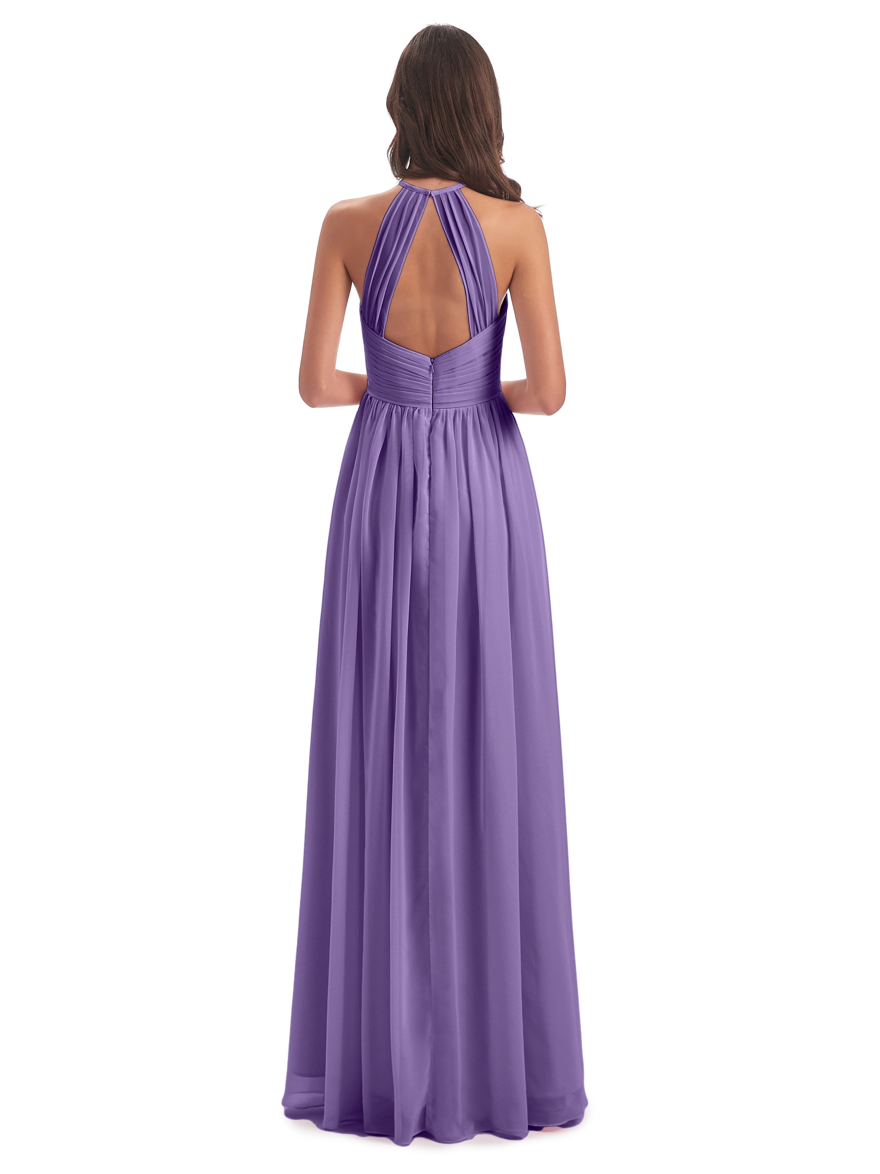 Robes De Demoiselle D'Honneur Tahiti Dos Ouvert Licou Mousseline Robes Demoiselle D'Honneur