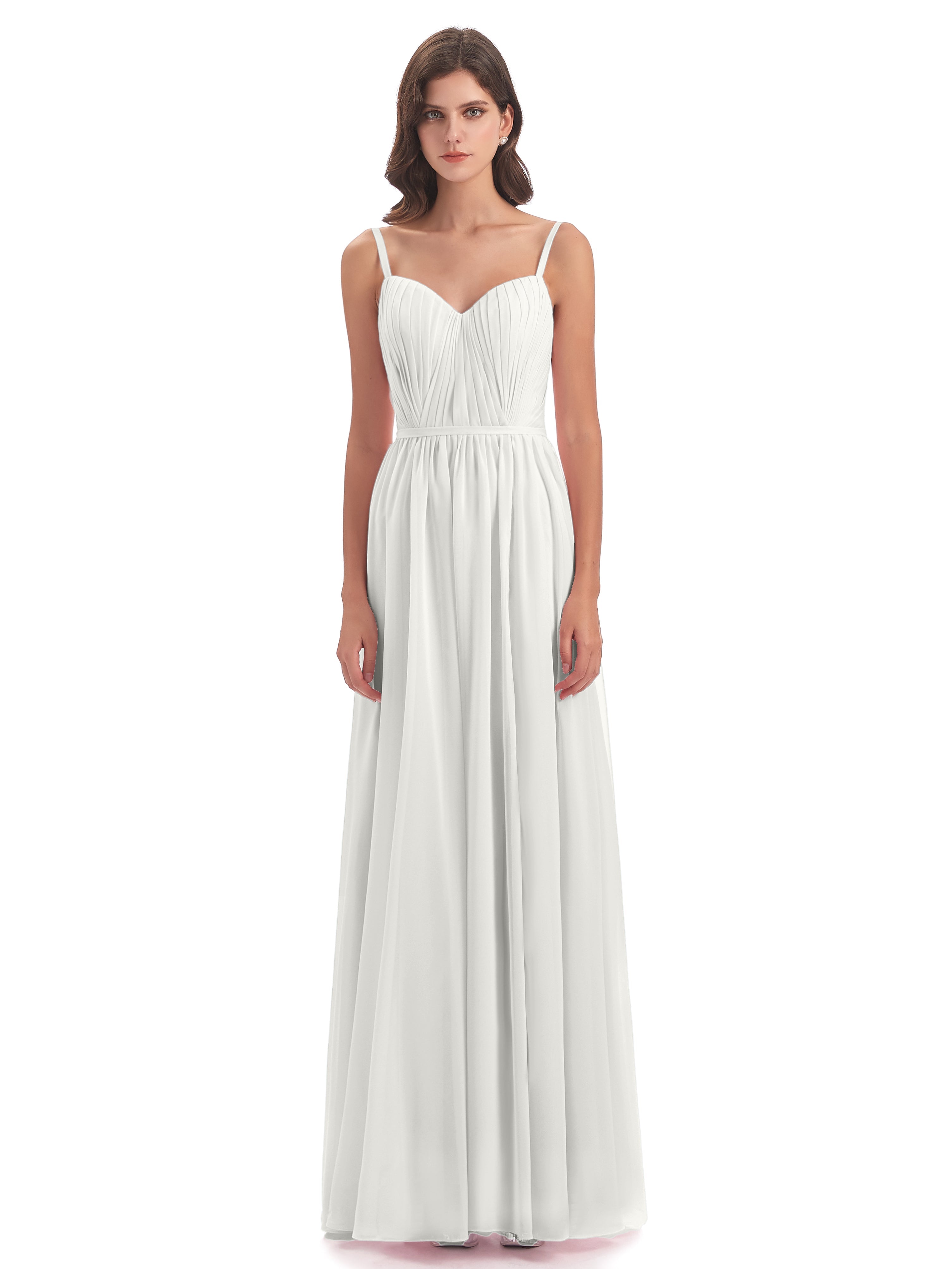Robe Demoiselle D Honneur Ivoire Bretelles Spaghetti Fendue Devant Robes Demoiselle D'Honneur