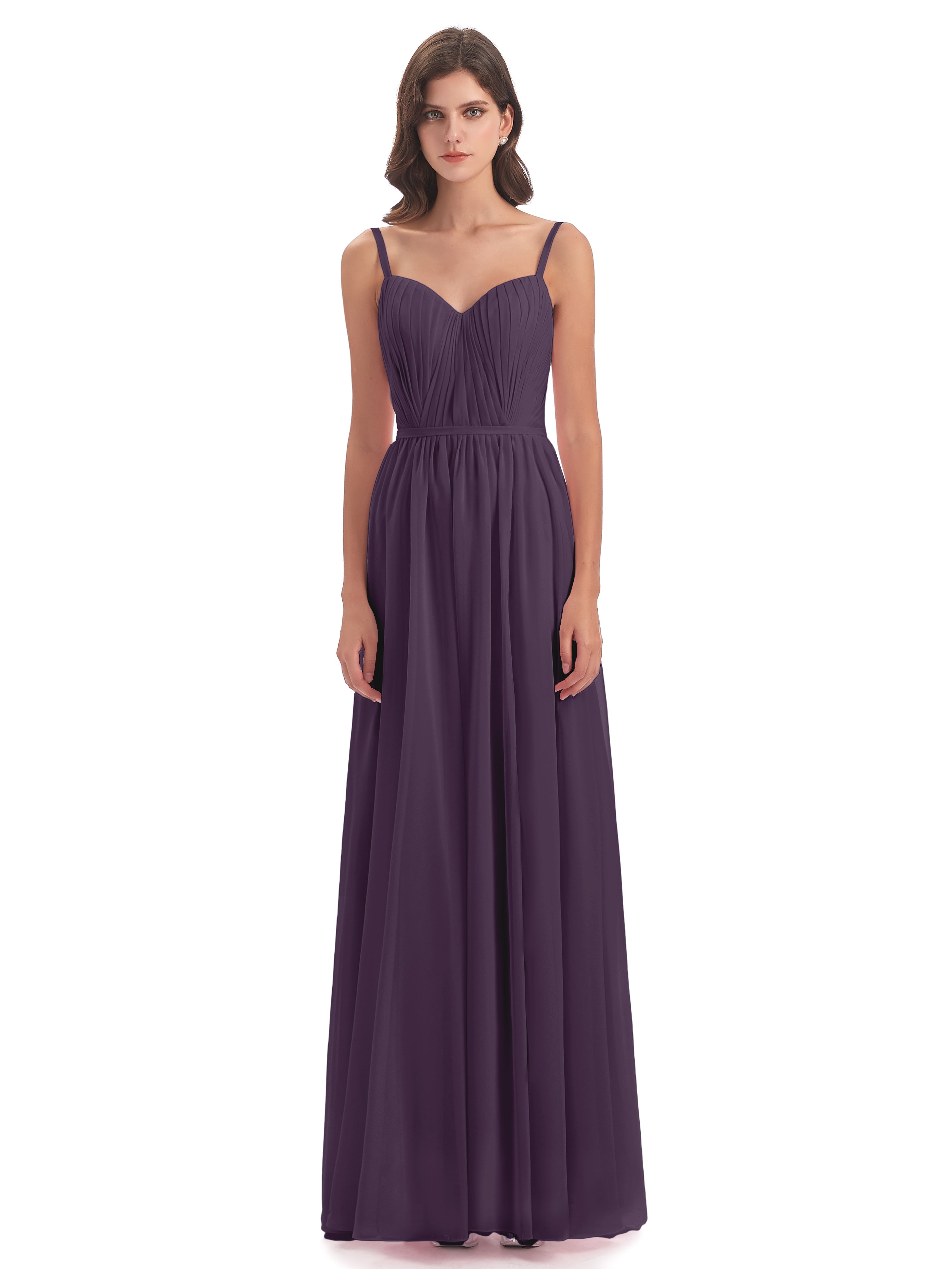 Robe Demoiselle D Honneur Plume Bretelles Spaghetti Fendue Devant Robes Demoiselle D'Honneur