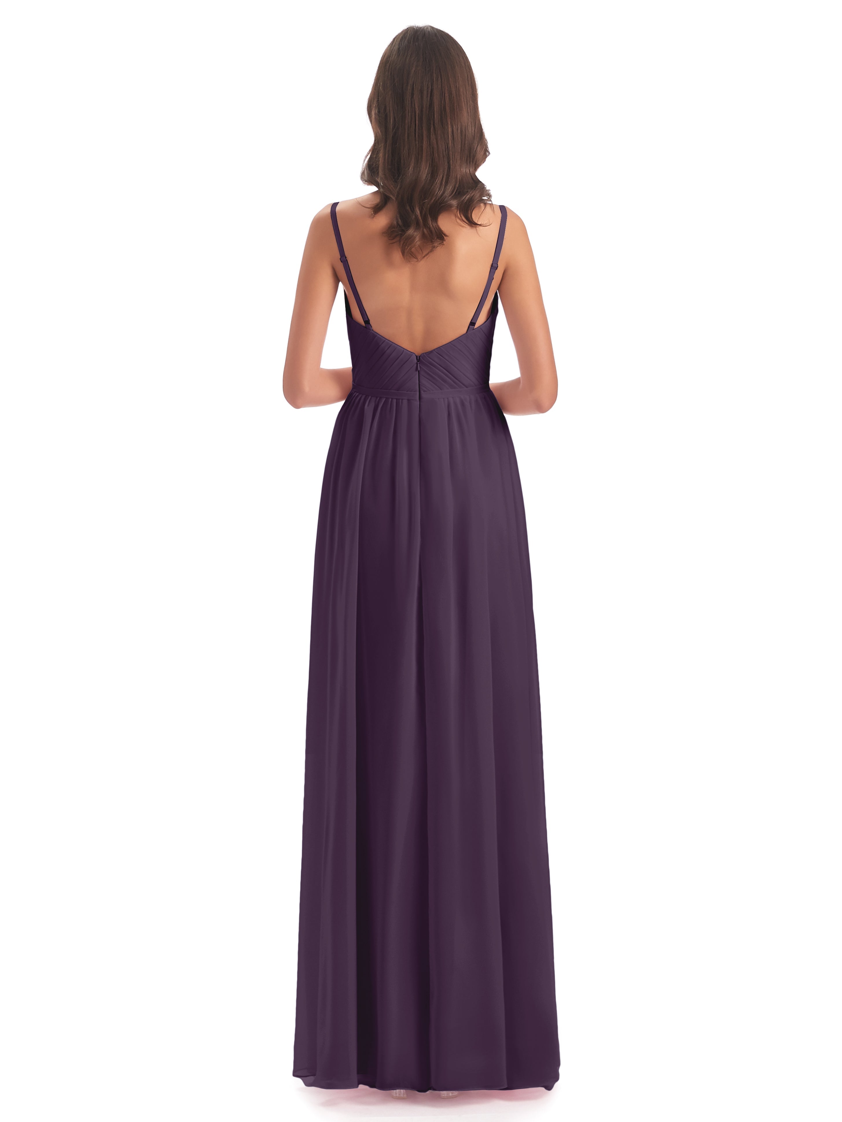 Robe Demoiselle D Honneur Plume Bretelles Spaghetti Fendue Devant Robes Demoiselle D'Honneur