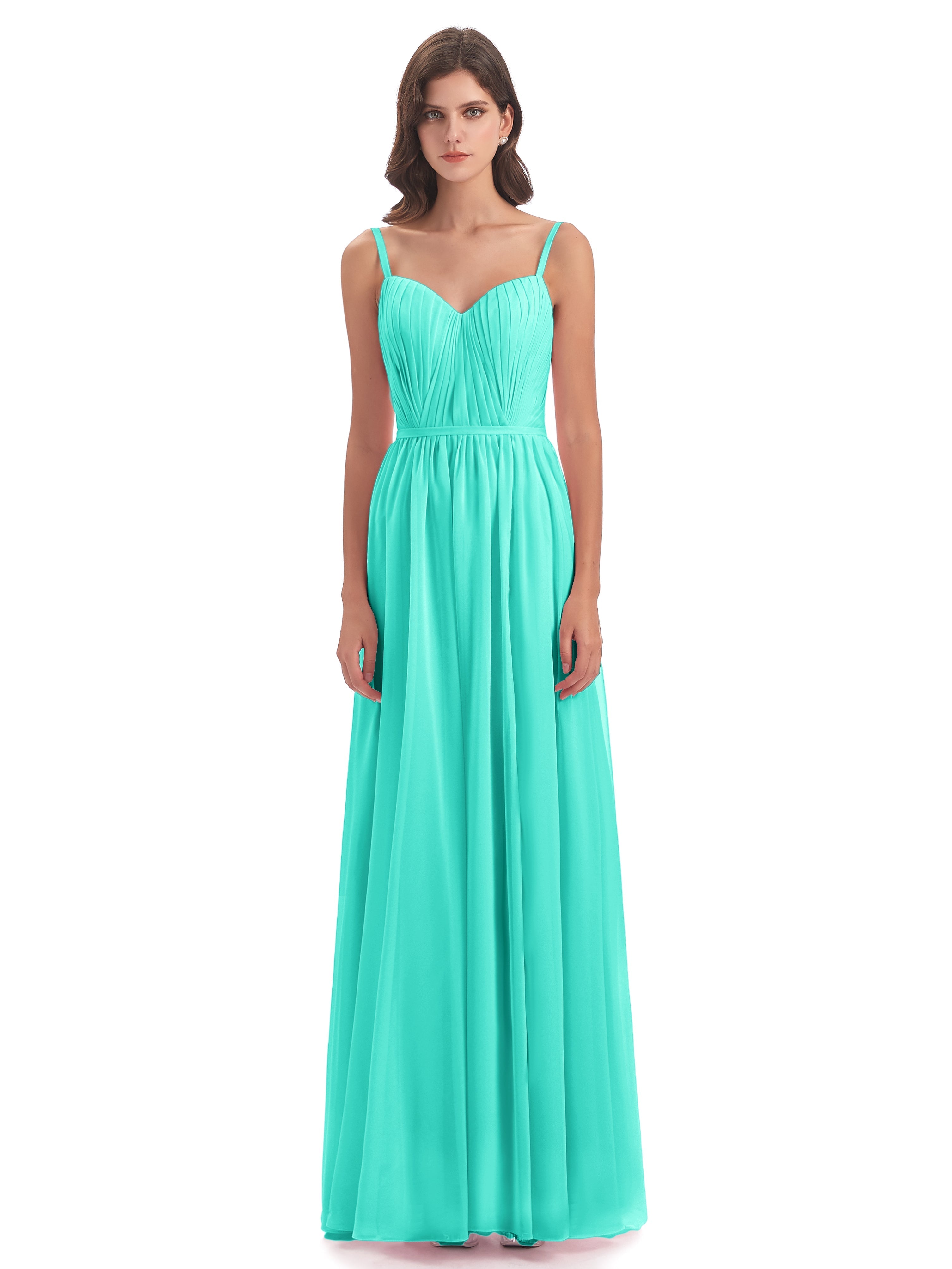 Robes De Demoiselle D'Honneur Spa Bretelles Spaghetti Fendue Devant Robes Demoiselle D'Honneur