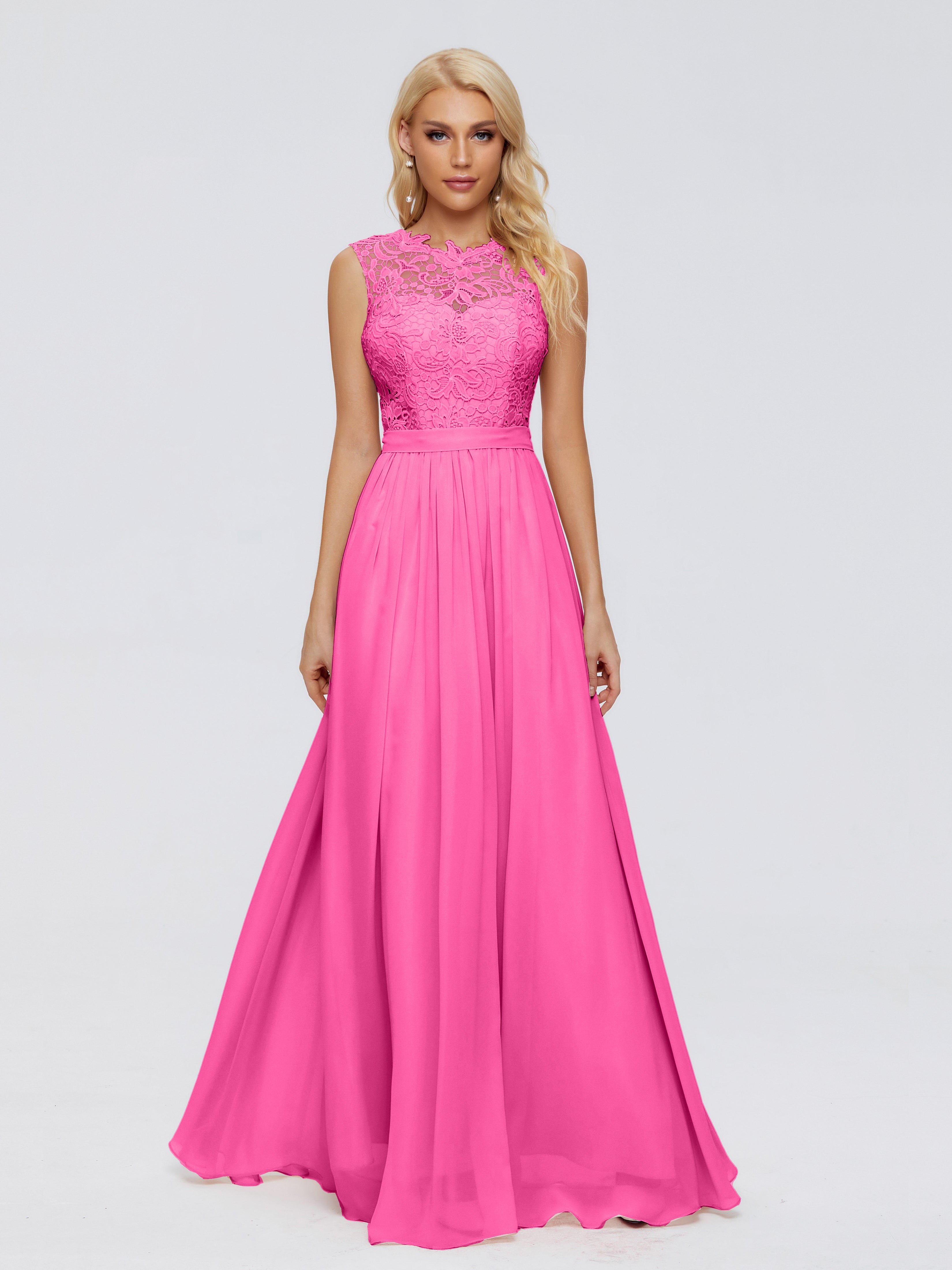 Robe Demoiselle D Honneur Azalée Trapèze Bateau Mousseline Robes Demoiselle D'Honneur