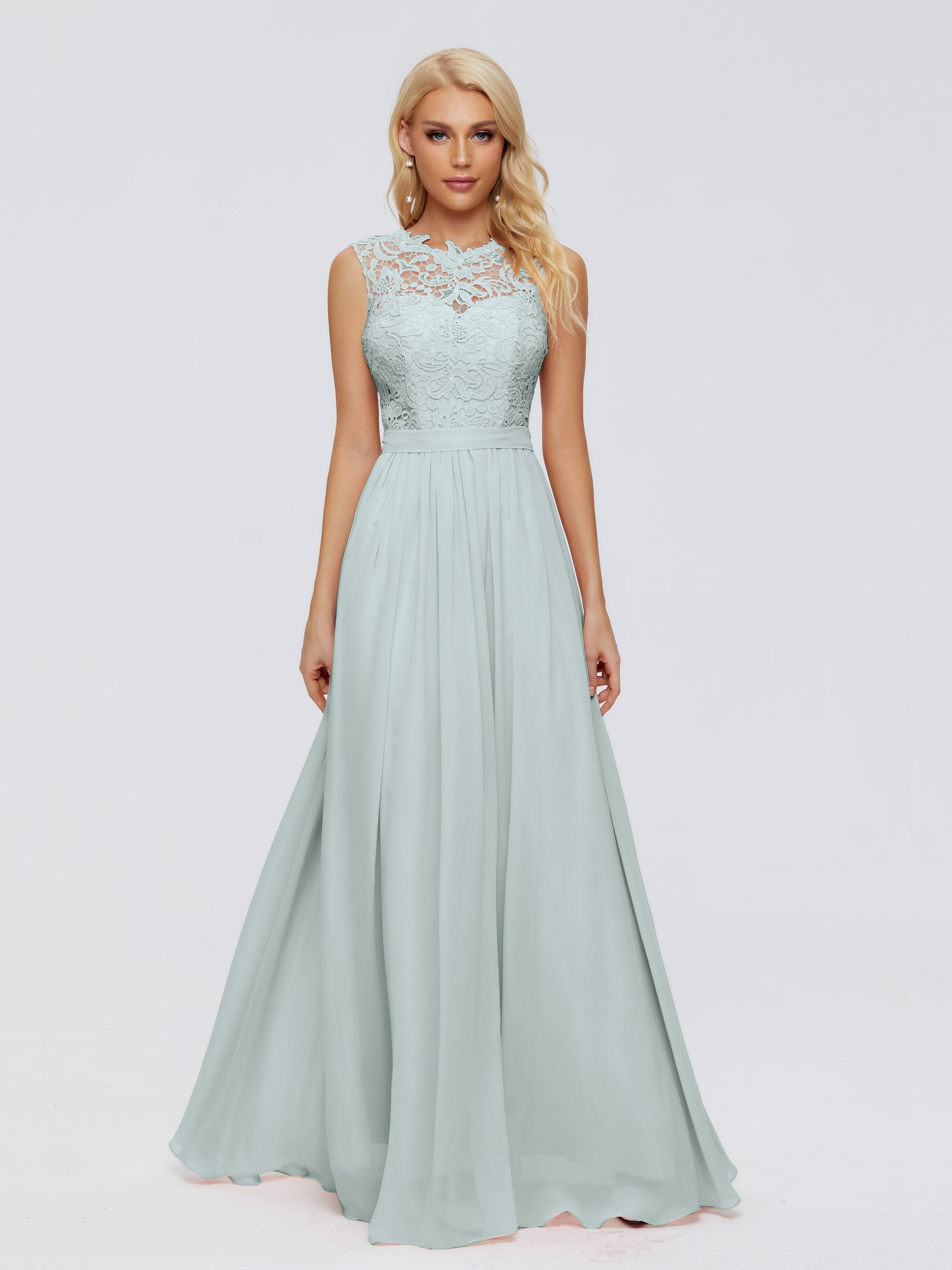 Robe Demoiselle D Honneur Celadon Convertible Fendue Tulle Robe De Demoiselle D'Honneur