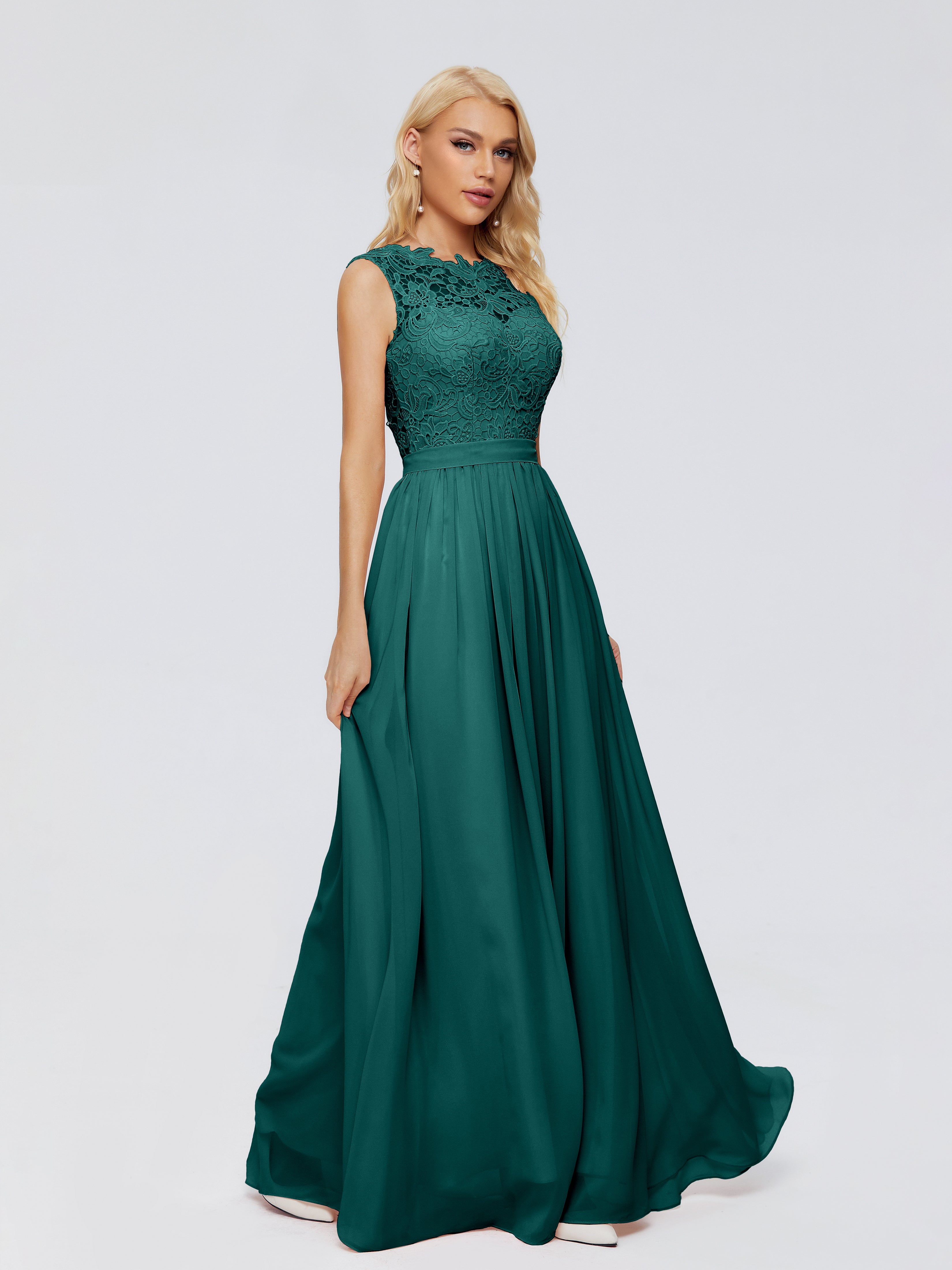 Demoiselle D'Honneur De Paon Trapèze Bateau Mousseline Robes Demoiselle D'Honneur