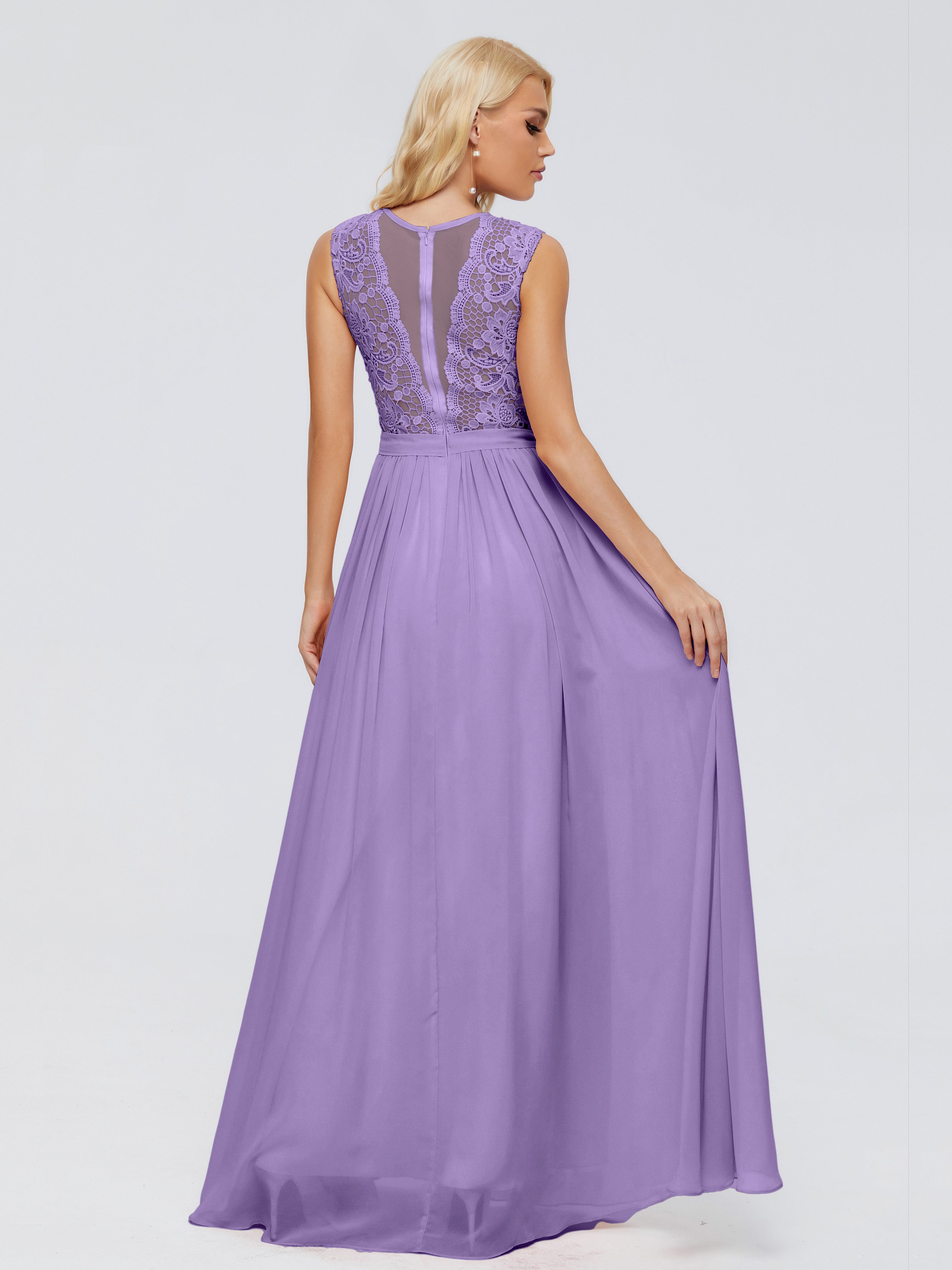Robes De Demoiselle D'Honneur Tahiti Trapèze Bateau Mousseline Robes Demoiselle D'Honneur