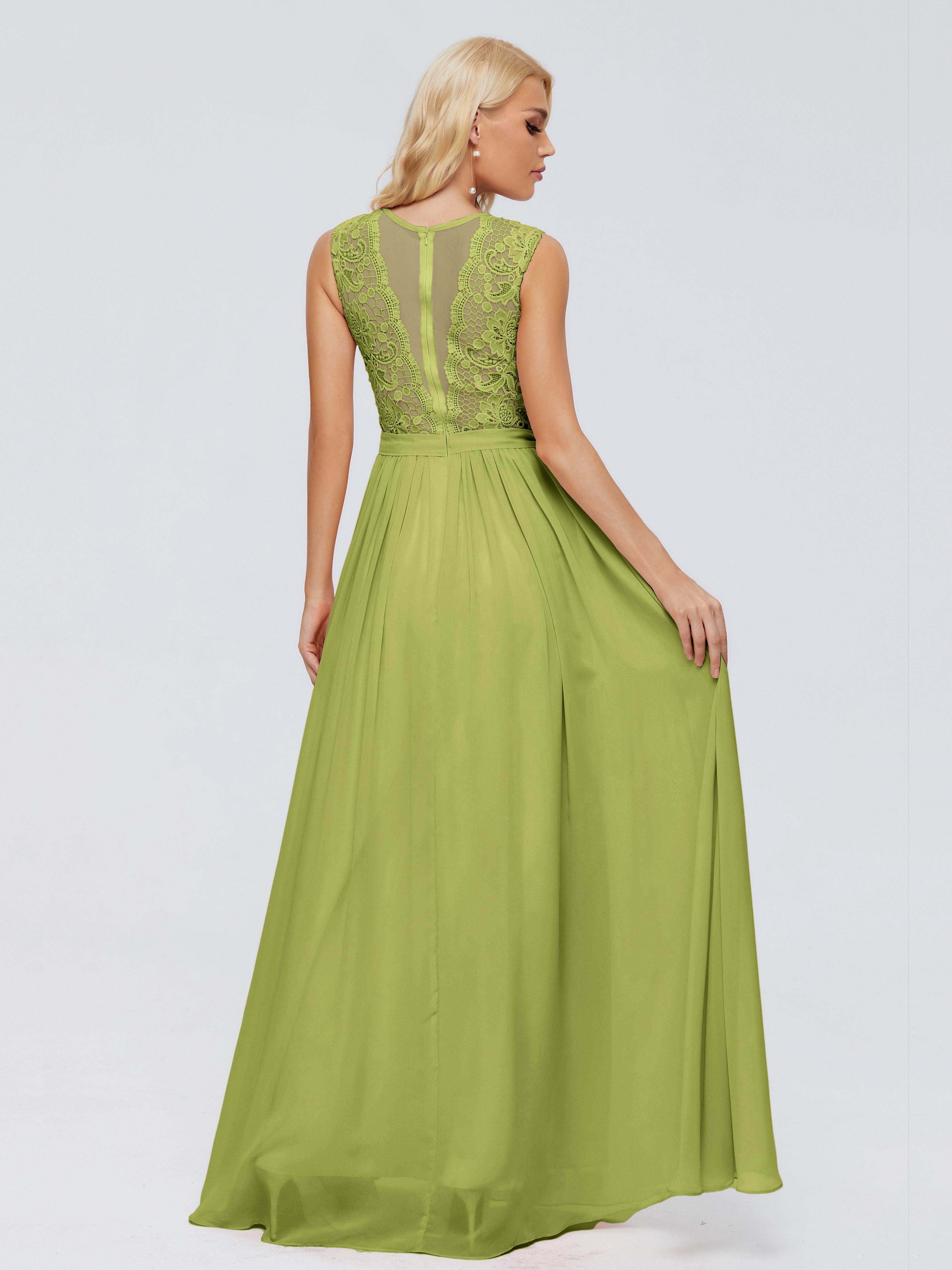 Robes De Demoiselle D'Honneur Trèfle Trapèze Bateau Mousseline Robes Demoiselle D'Honneur