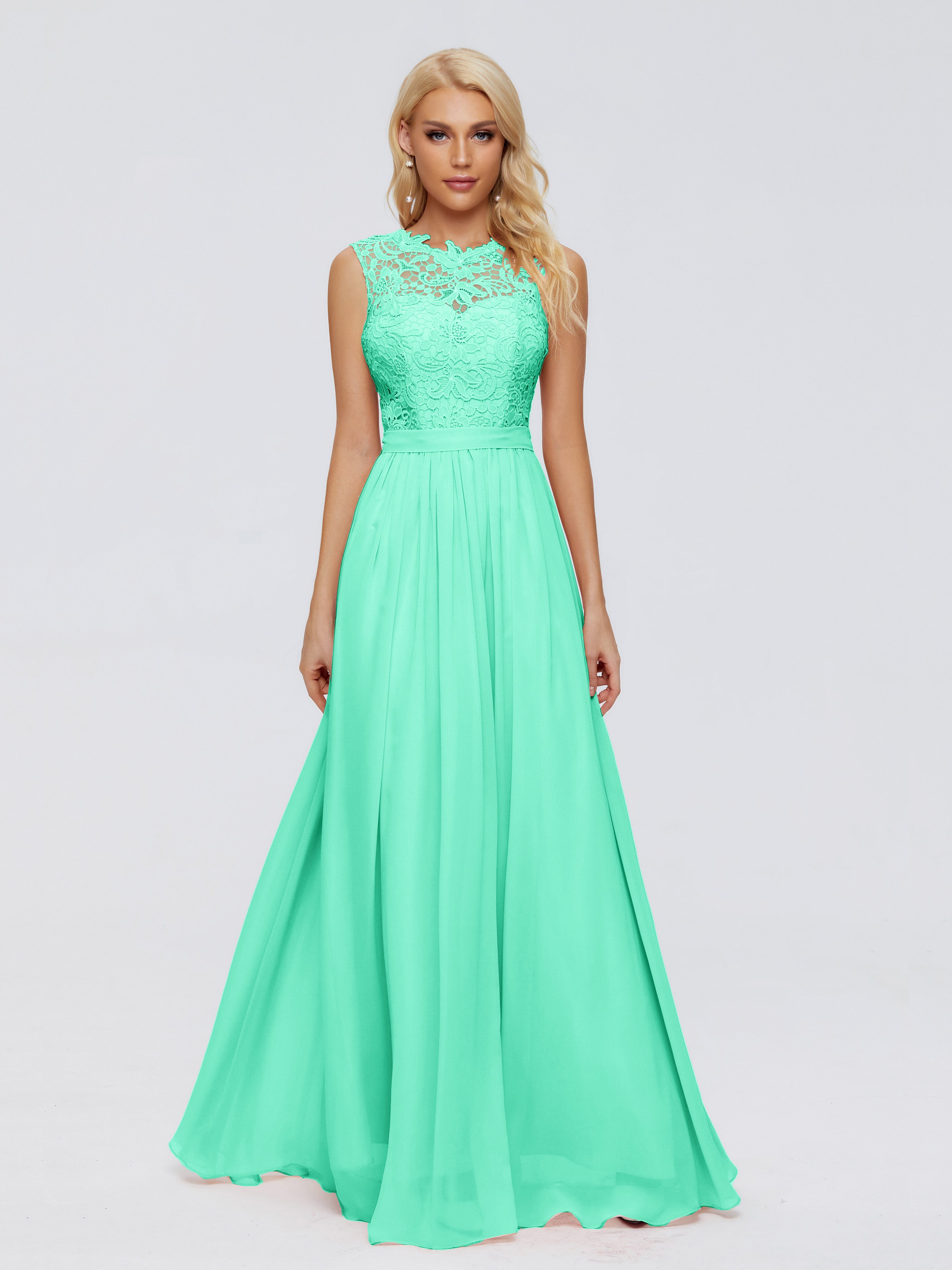 Demoiselle Dhonneur Robe Bleu Turquoise Trapèze Bateau Mousseline Robes Demoiselle D'Honneur