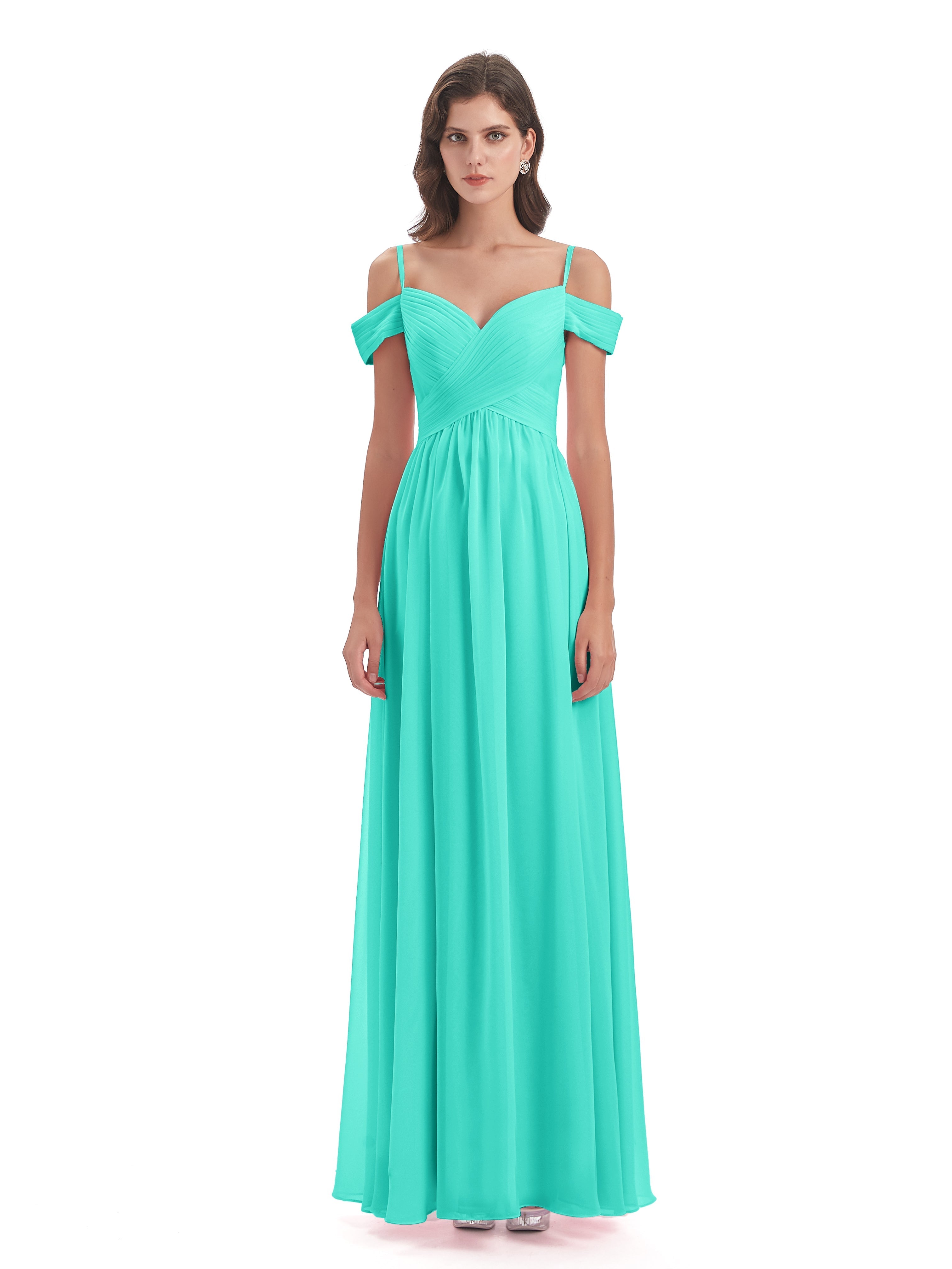 Robes De Demoiselle D'Honneur Spa Bretelles Spaghetti Trapèze Mousseline Robes Demoiselle D'Honneur