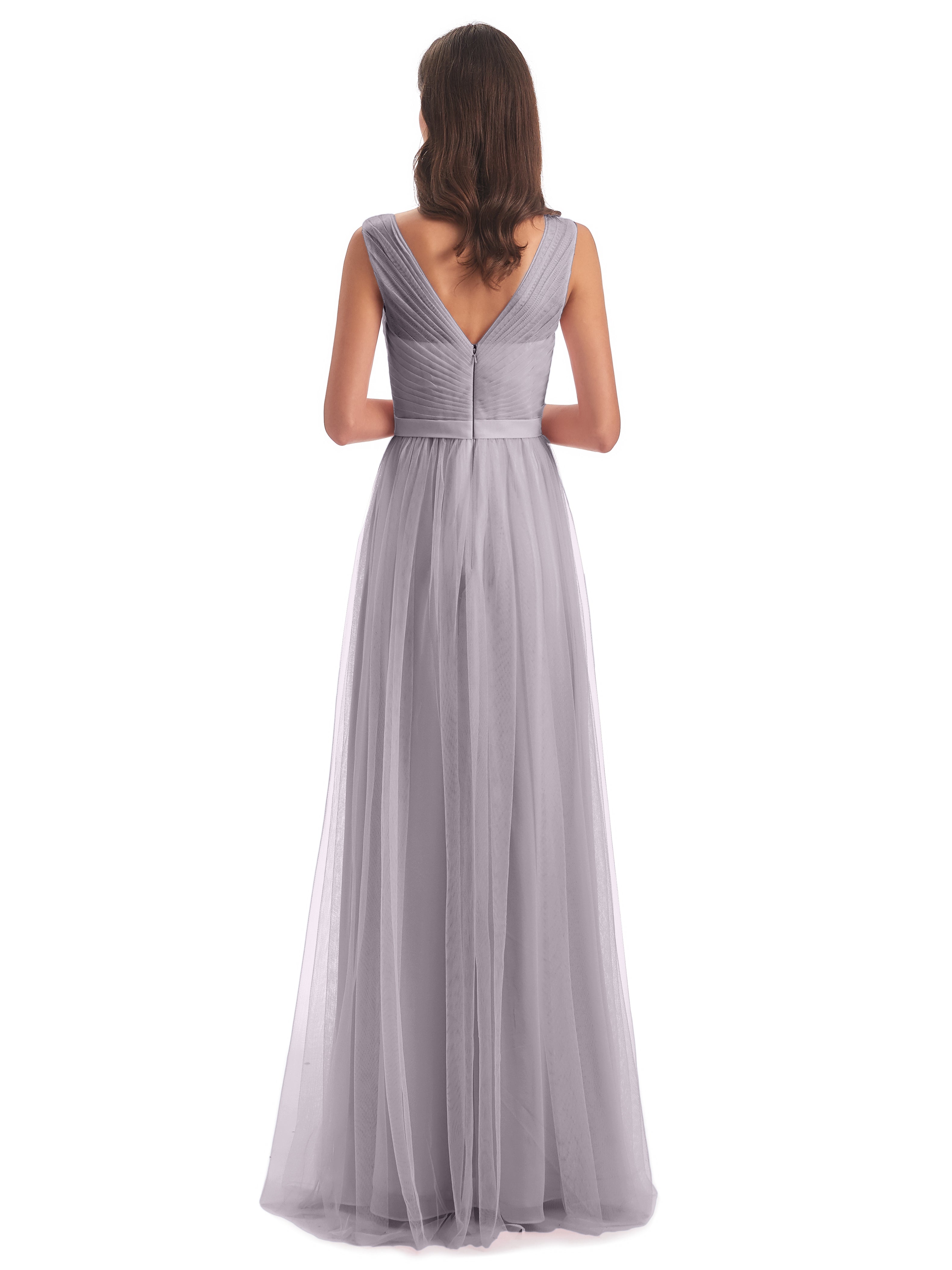 Robes De Demoiselle D'Honneur Crépuscule Mila Dos En V Tulle Robes Demoiselle D'Honneur
