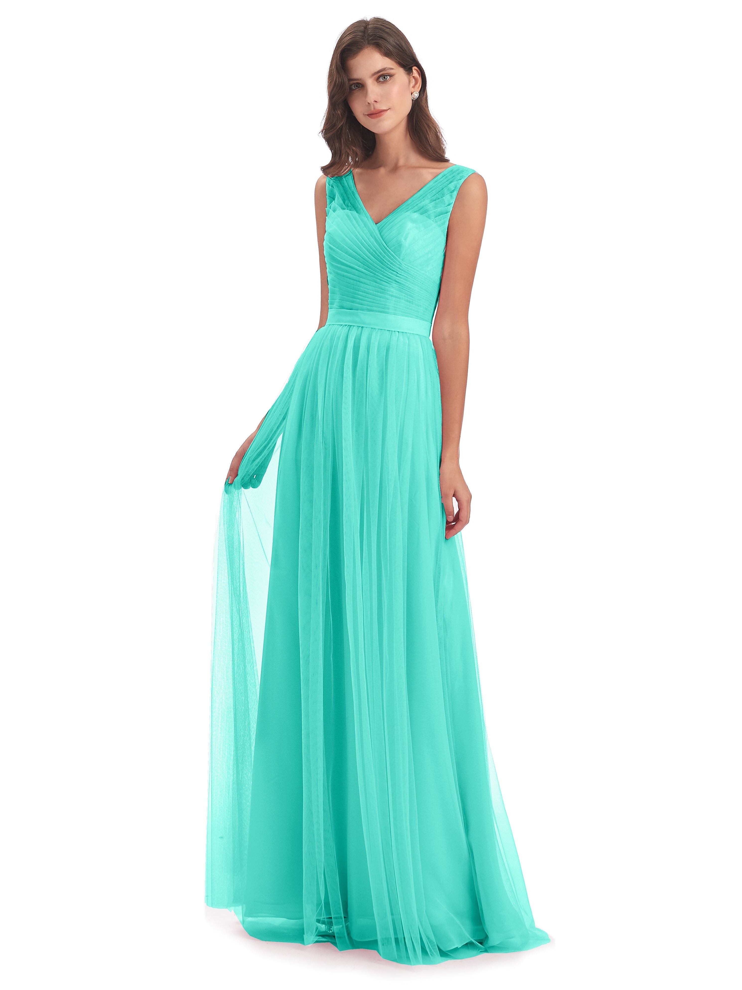 Robes De Demoiselle D'Honneur Spa Mila Dos En V Tulle Robes Demoiselle D'Honneur