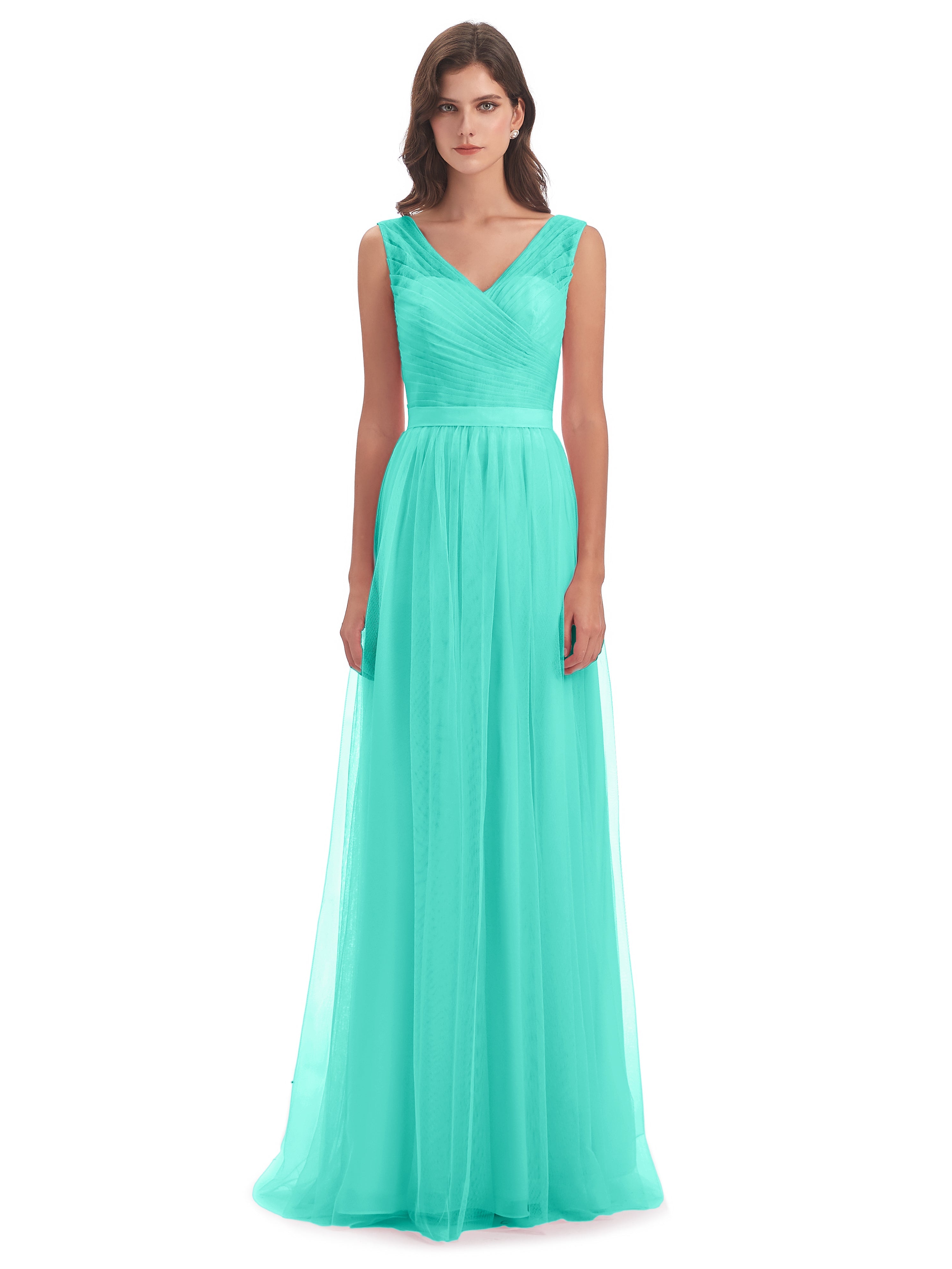 Robes De Demoiselle D'Honneur Spa Mila Dos En V Tulle Robes Demoiselle D'Honneur