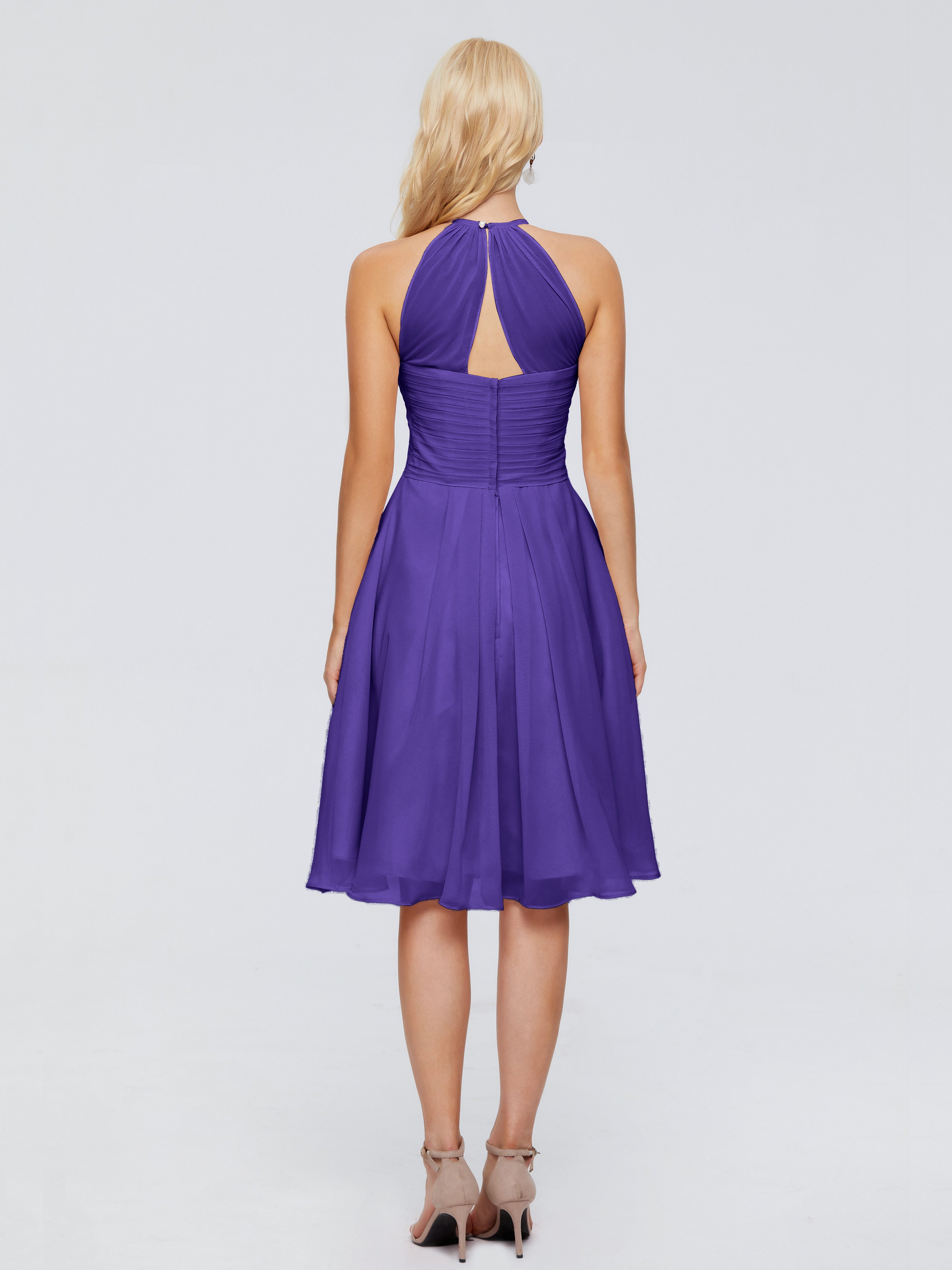 Robes De Demoiselle D'Honneur En Régence Licou Longueur Genou Robes Demoiselle D'Honneur