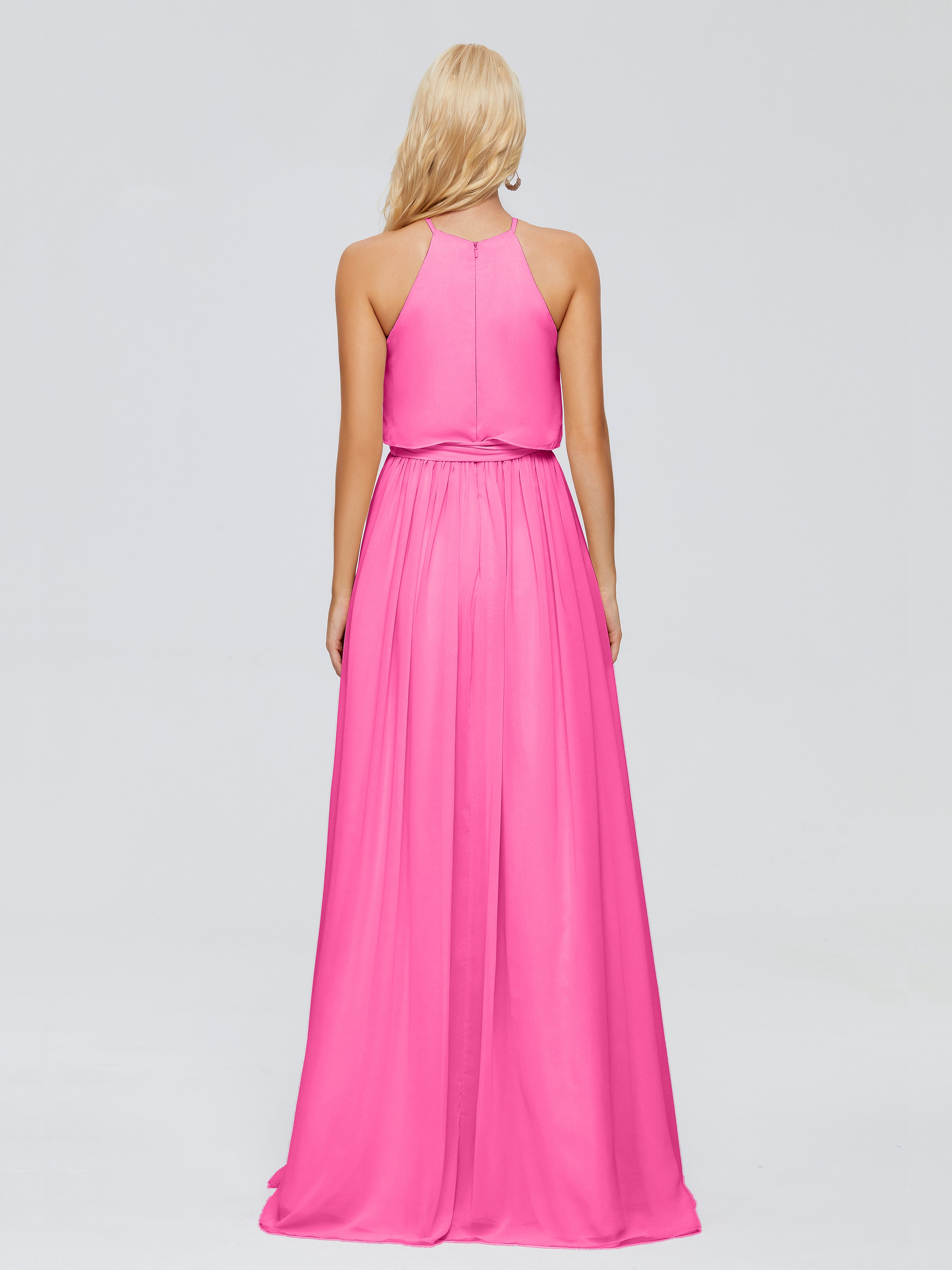Robe Demoiselle D Honneur Azalée Trapèze Licou Mousseline Robes Demoiselle D'Honneur