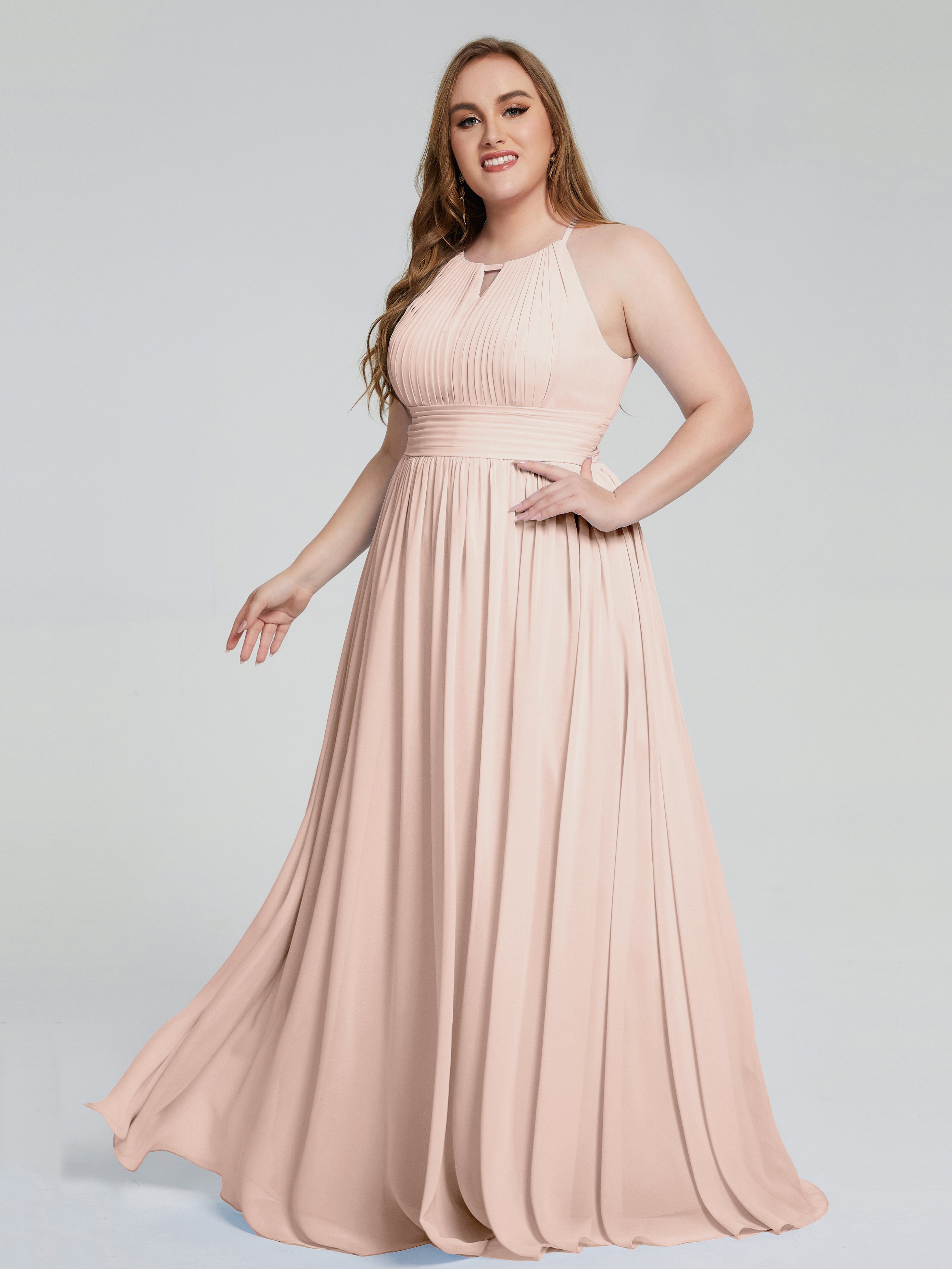 Robe De Demoiselle D'Honneur En Perles Payton Élégante Licou Mousseline Robes Demoiselle D'Honneur Grande Taille