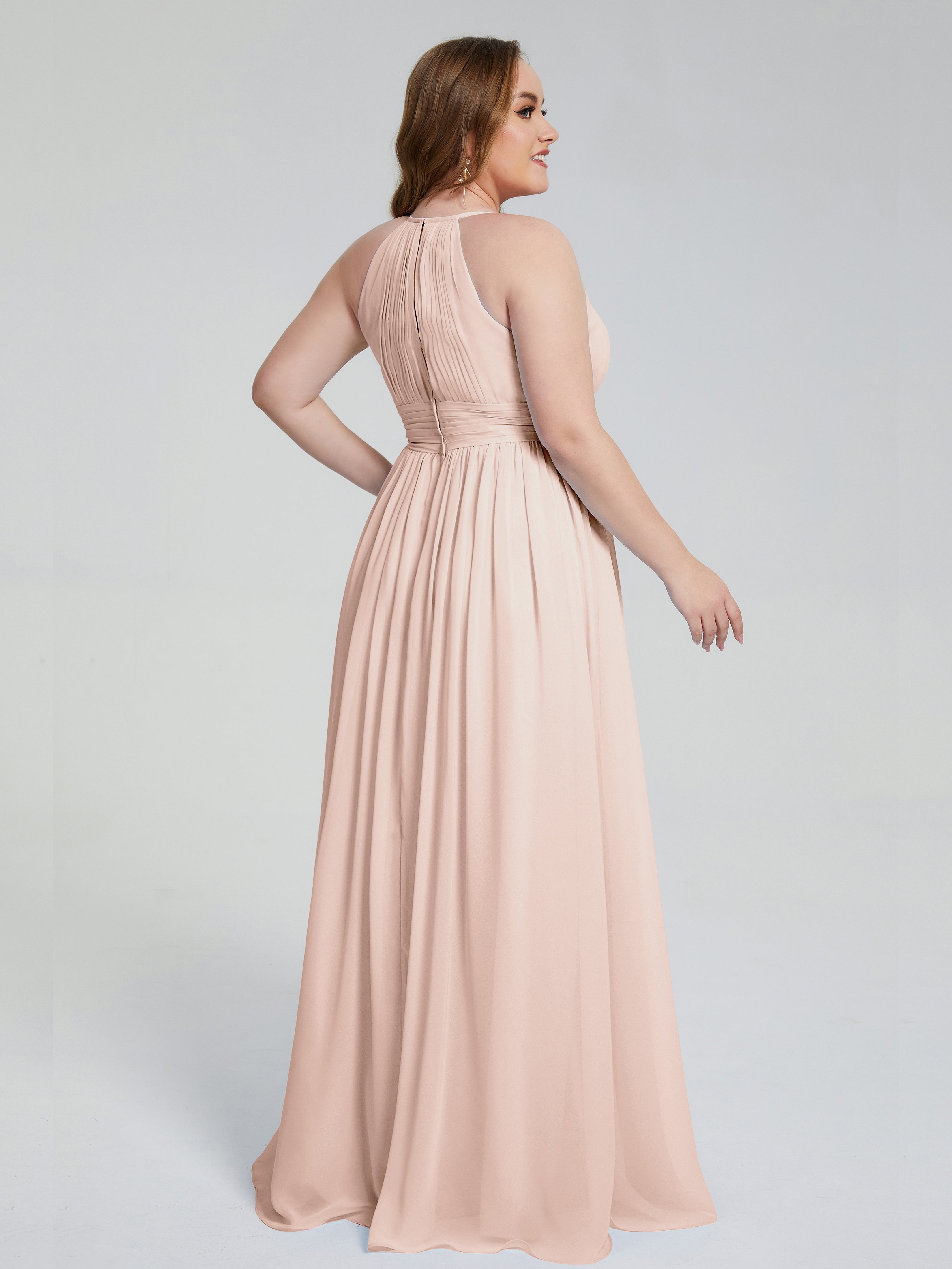 Robe De Demoiselle D'Honneur En Perles Payton Élégante Licou Mousseline Robes Demoiselle D'Honneur Grande Taille