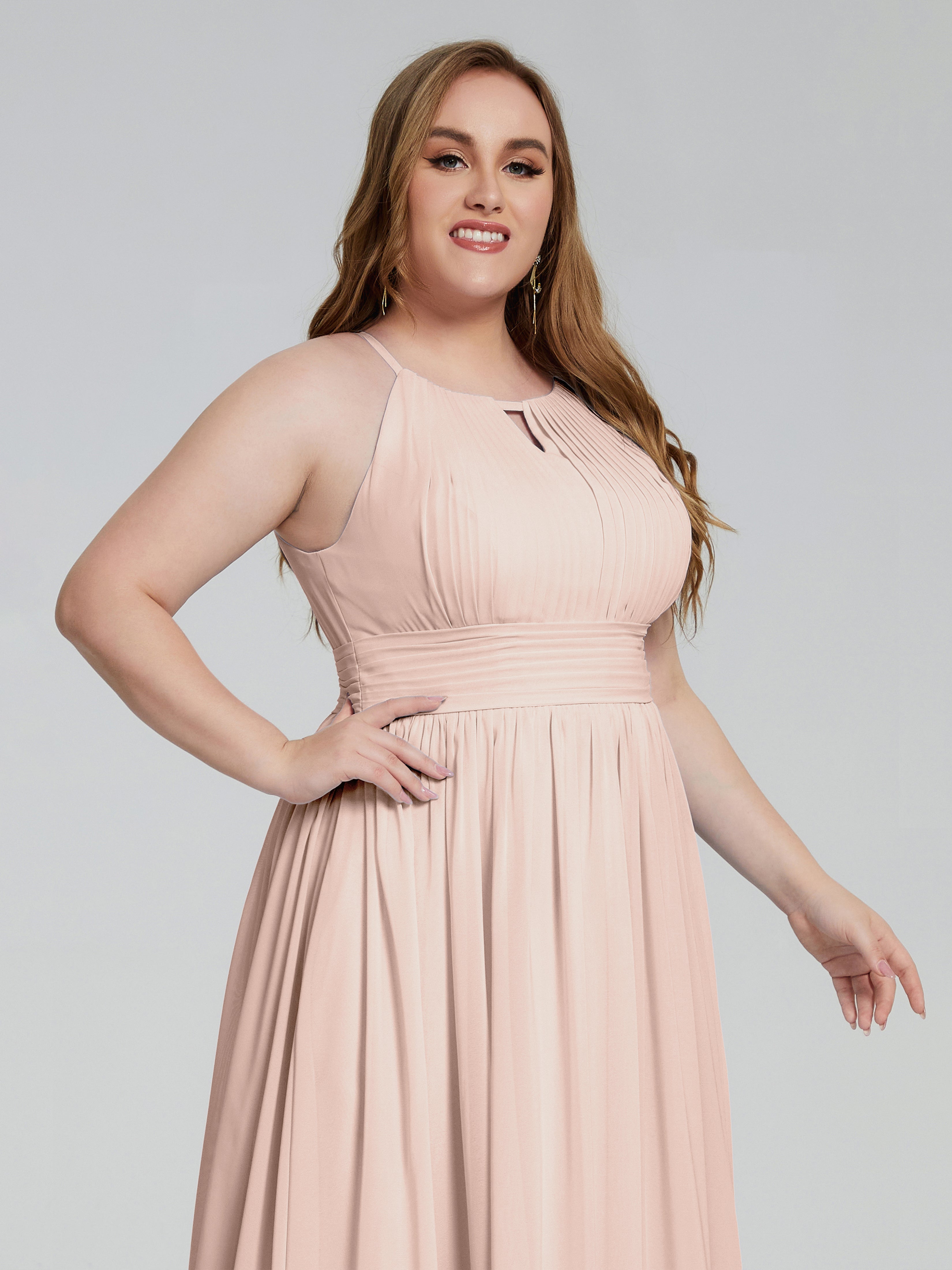 Robe De Demoiselle D'Honneur En Perles Payton Élégante Licou Mousseline Robes Demoiselle D'Honneur Grande Taille