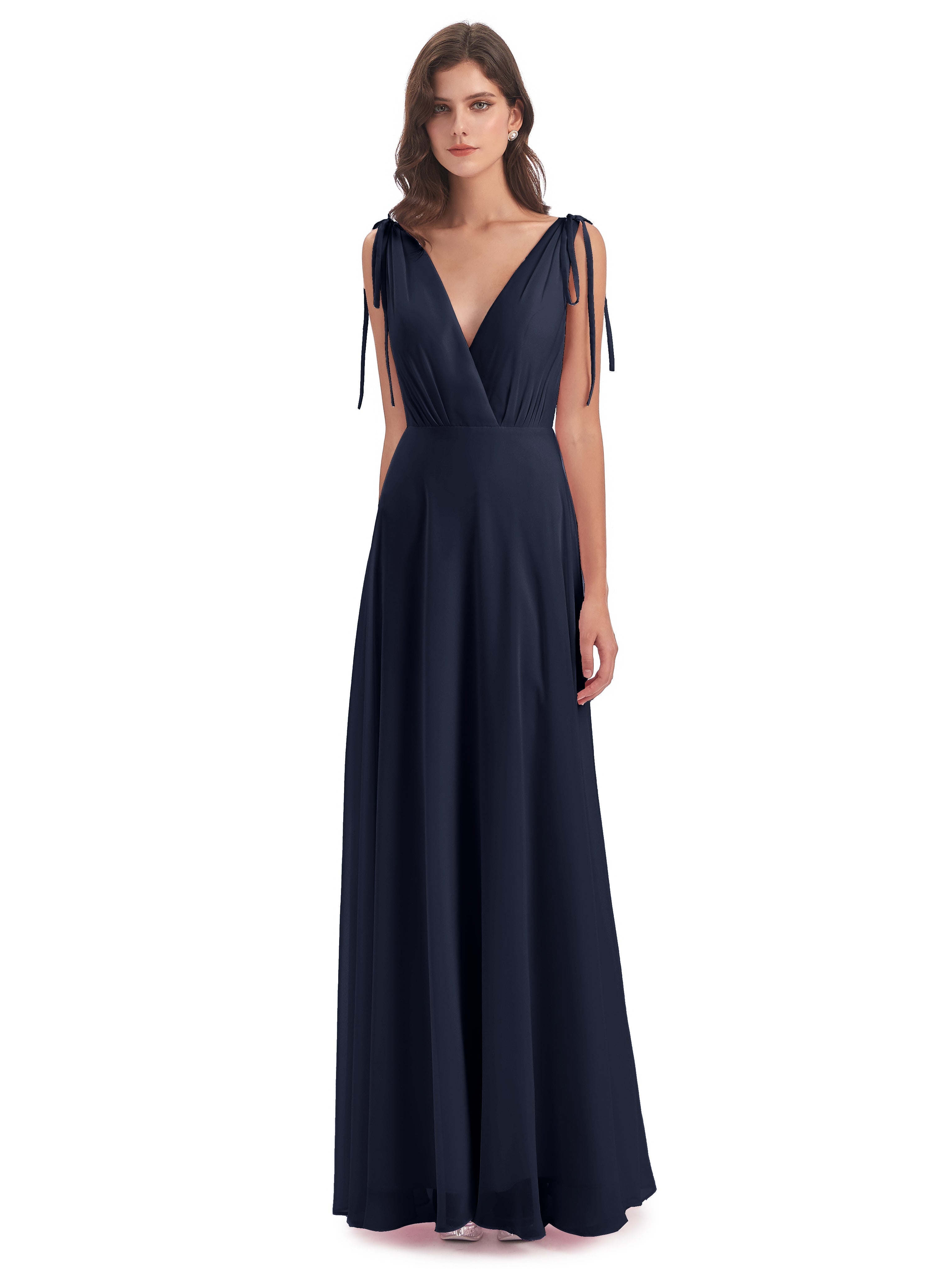 Robe Bleu Marine Demoiselle D Honneur Dos Nu Col V Robes Demoiselle D'Honneur