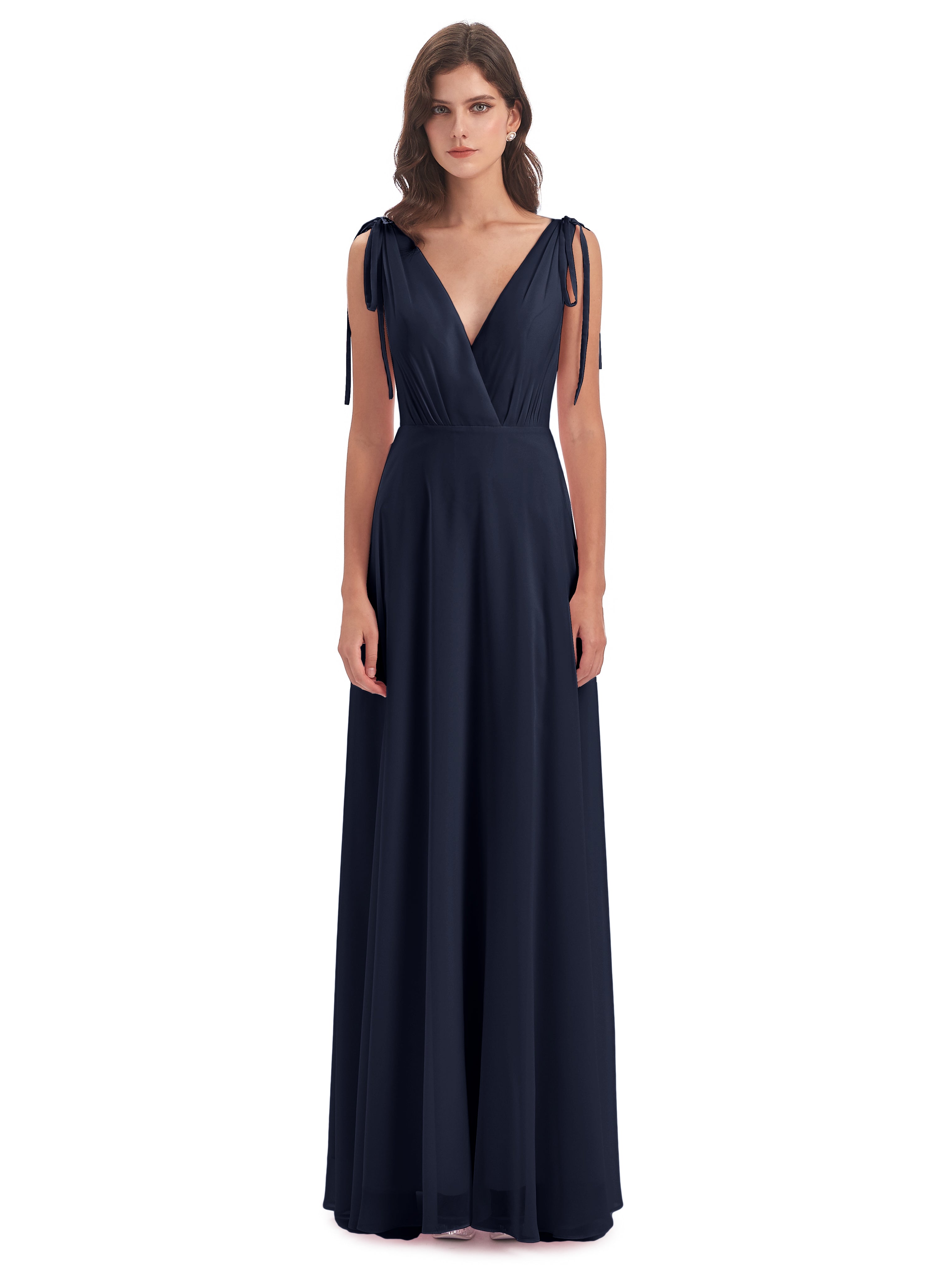 Robe Bleu Marine Demoiselle D Honneur Dos Nu Col V Robes Demoiselle D'Honneur