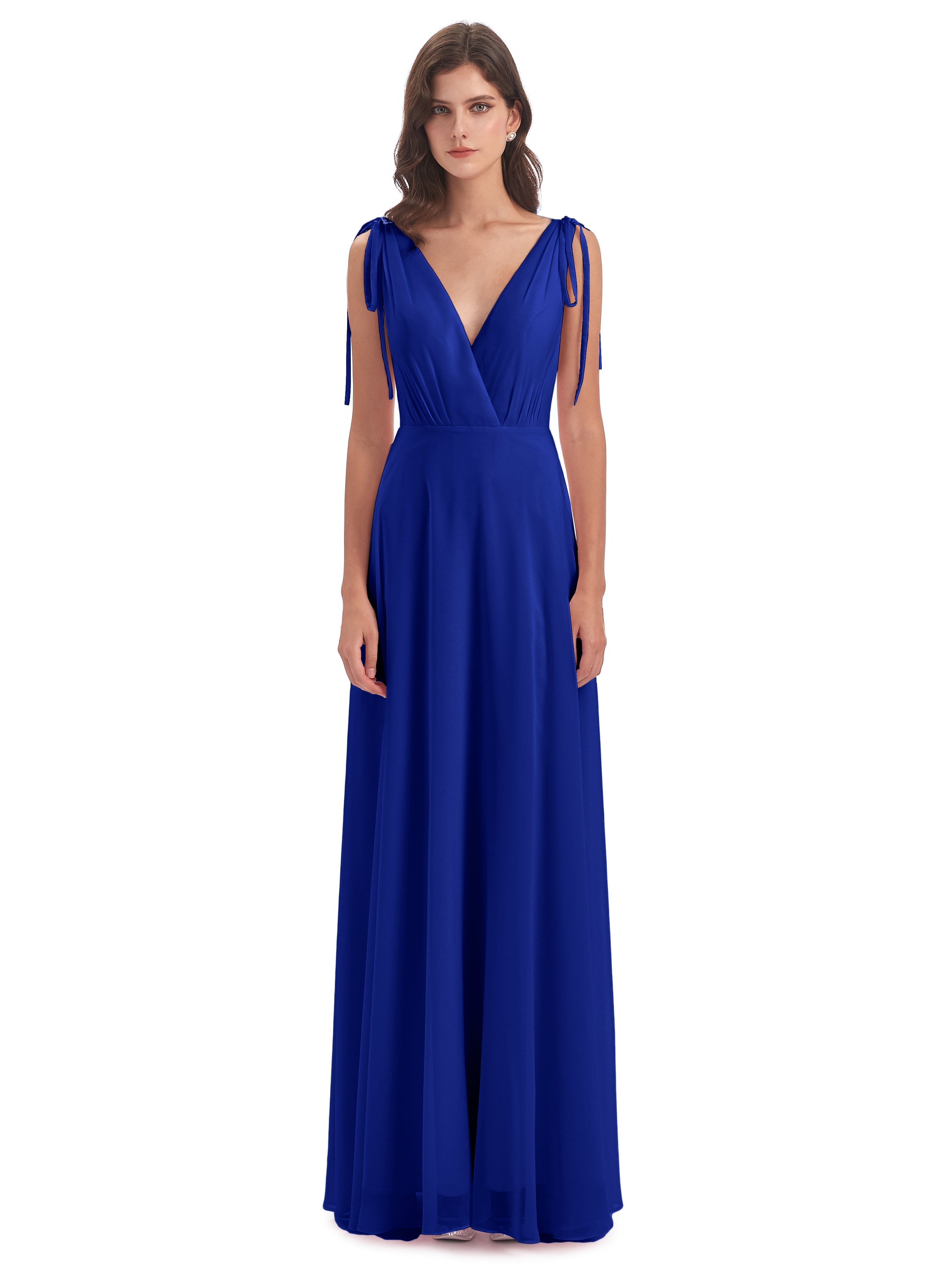 Mariage Robe Demoiselle D Honneur Bleu Roi Dos Nu Col V Robes Demoiselle D'Honneur