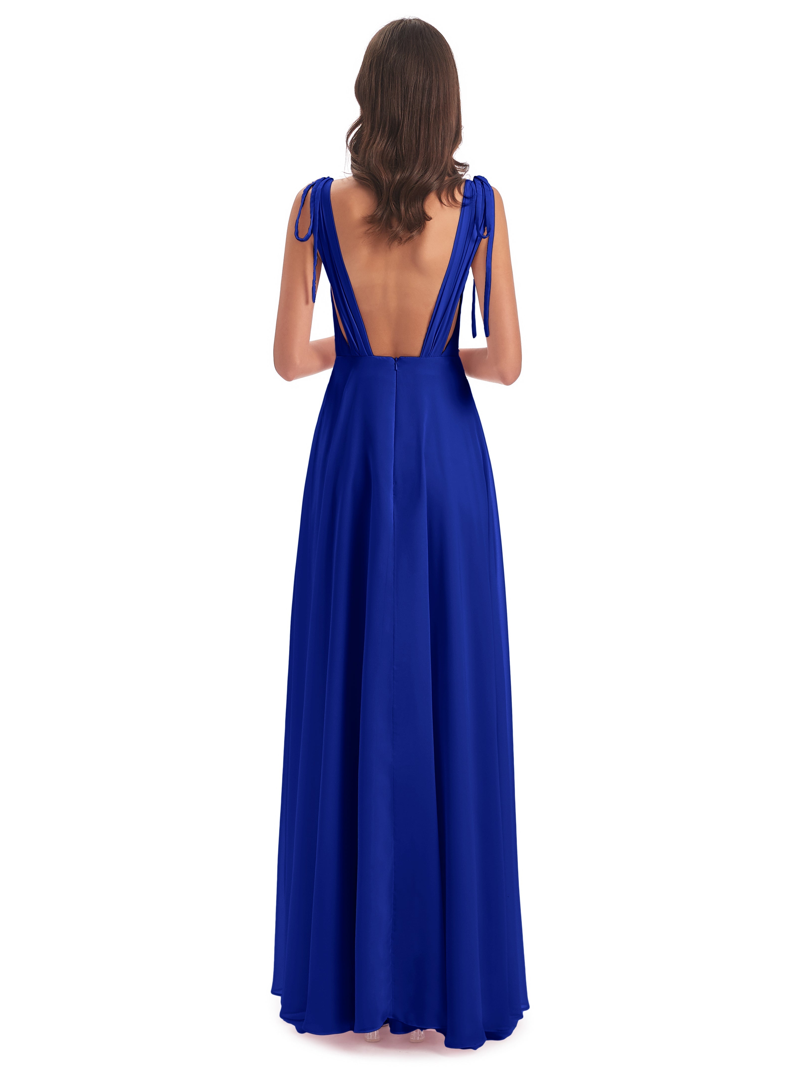 Mariage Robe Demoiselle D Honneur Bleu Roi Dos Nu Col V Robes Demoiselle D'Honneur