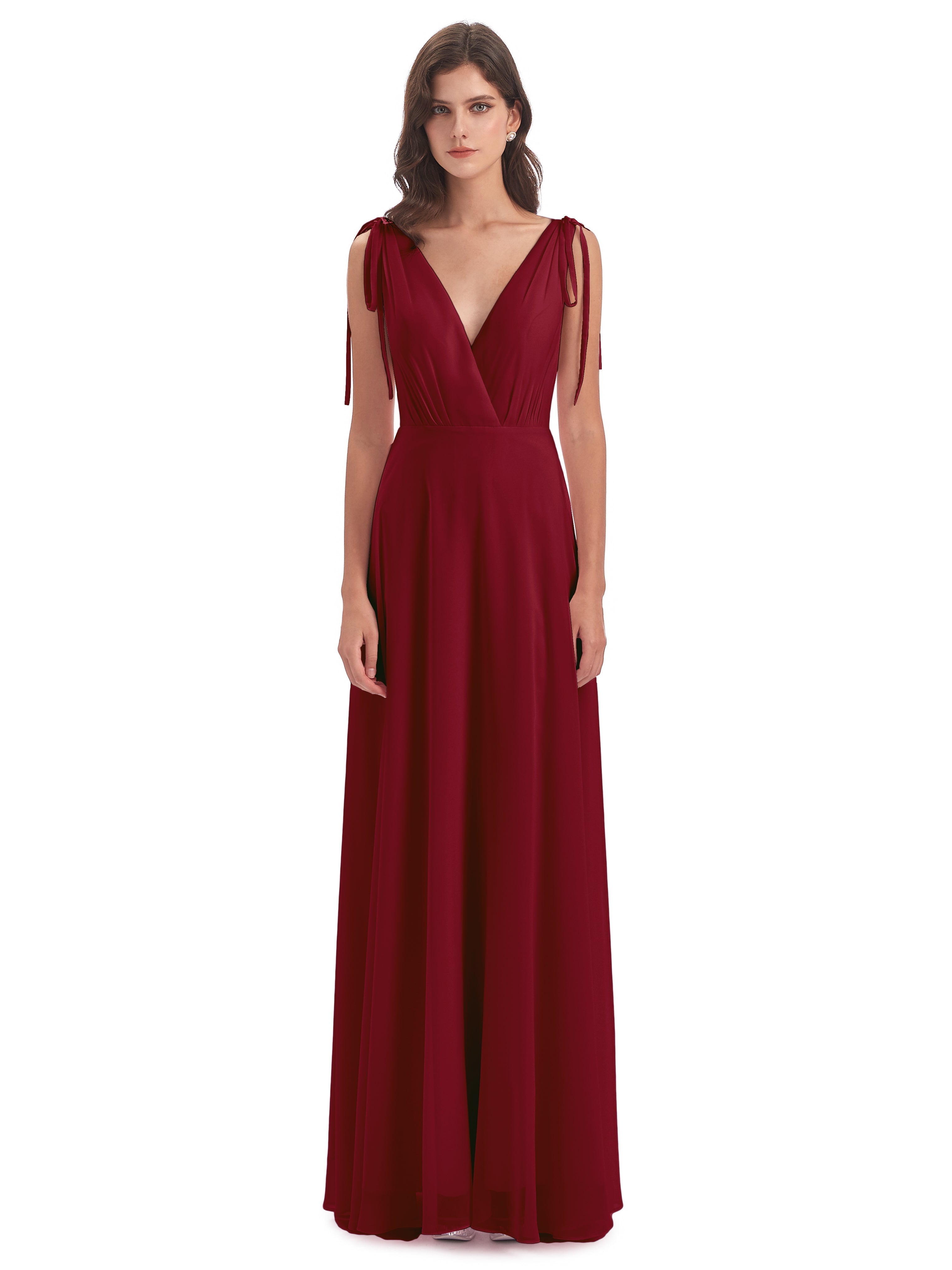 Robe De Demoiselle D Honneur Bordeaux Dos Nu Col V Robes Demoiselle D'Honneur