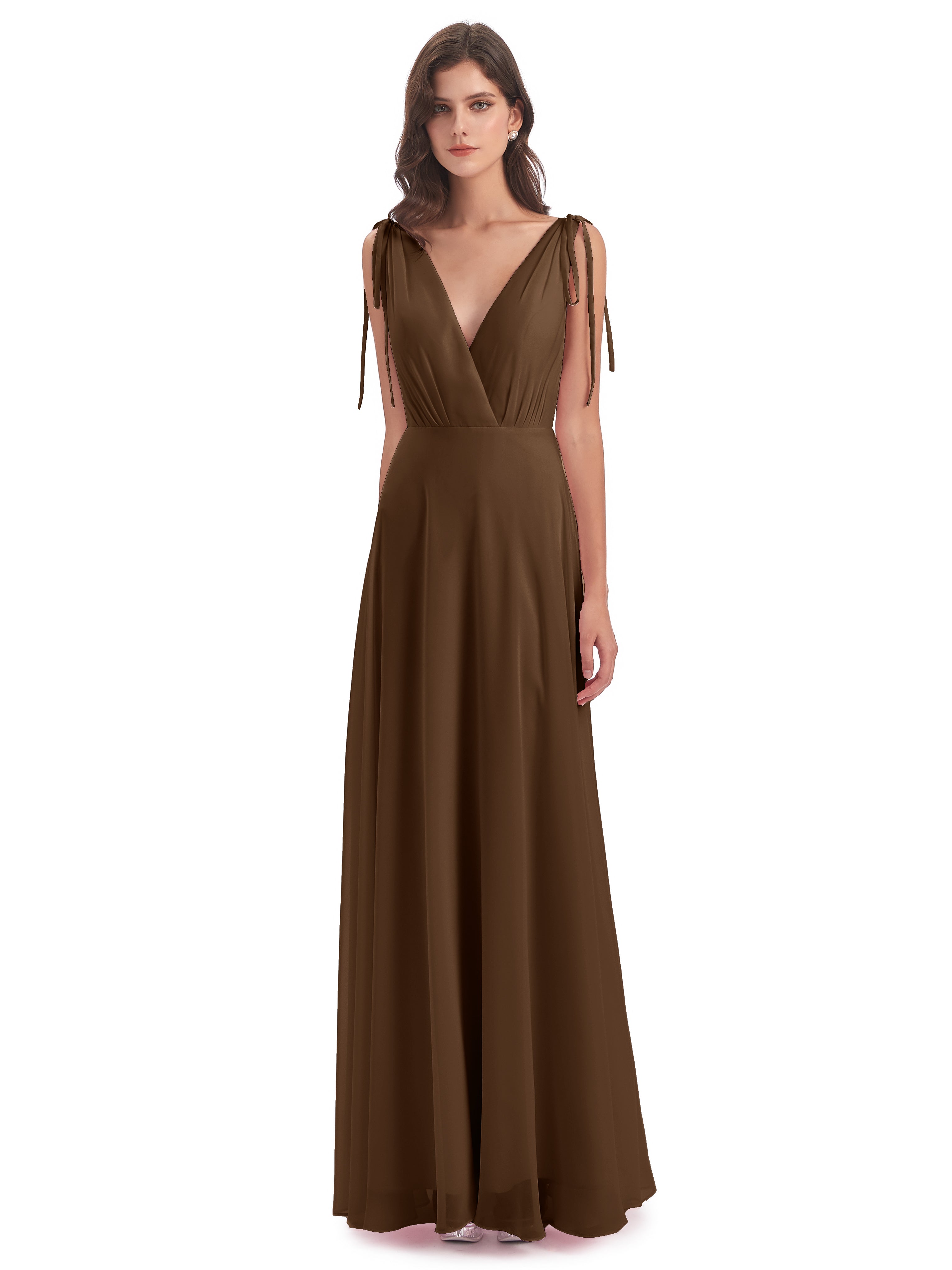 Robes De Demoiselle D'Honneur Brun Dos Nu Col V Robes Demoiselle D'Honneur