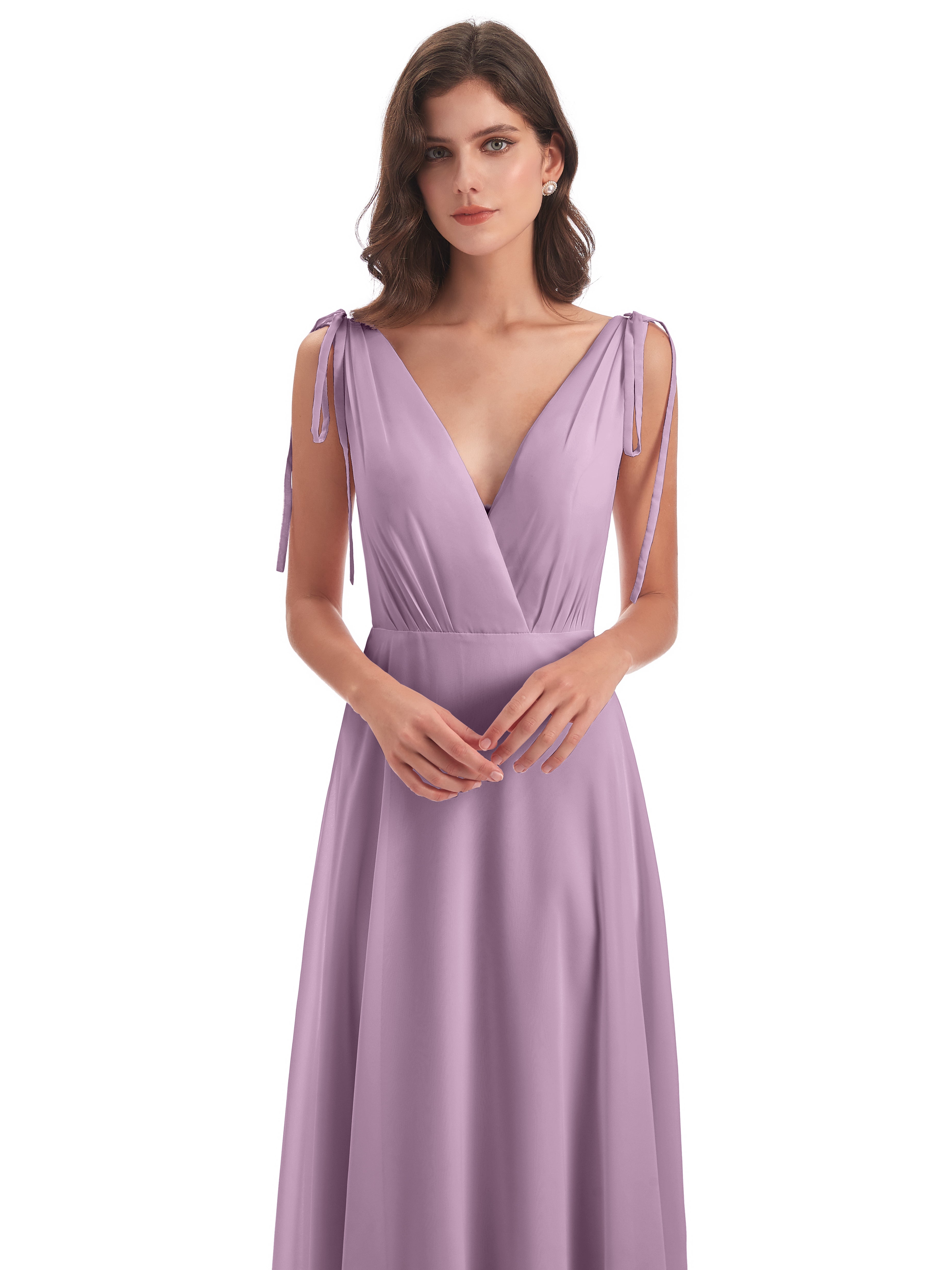 Robes De Demoiselle D'Honneur Glycine Dos Nu Col V Robes Demoiselle D'Honneur
