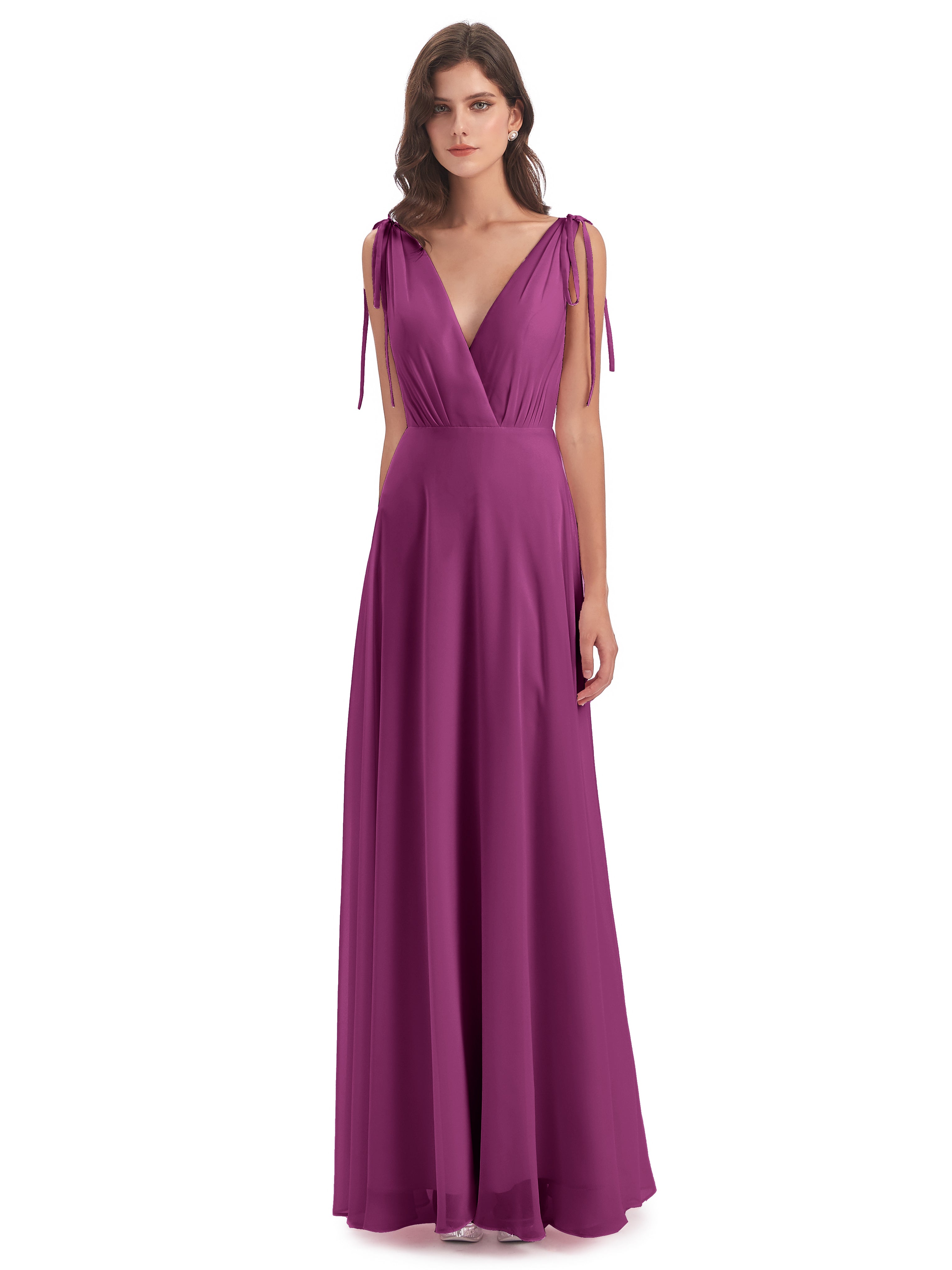 Robes De Demoiselle D'Honneur Orchidée Dos Nu Col V Robes Demoiselle D'Honneur