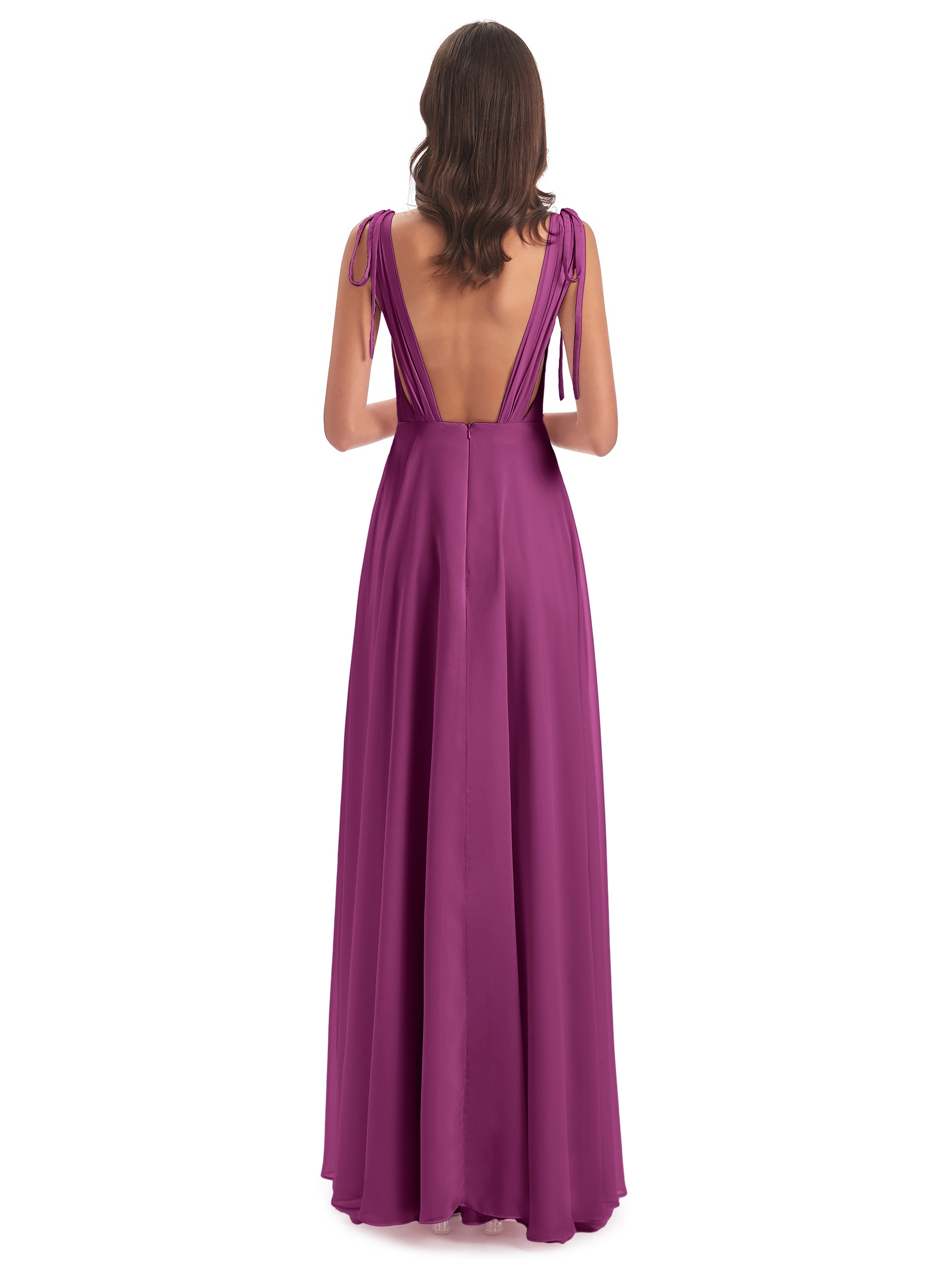 Robes De Demoiselle D'Honneur Orchidée Dos Nu Col V Robes Demoiselle D'Honneur