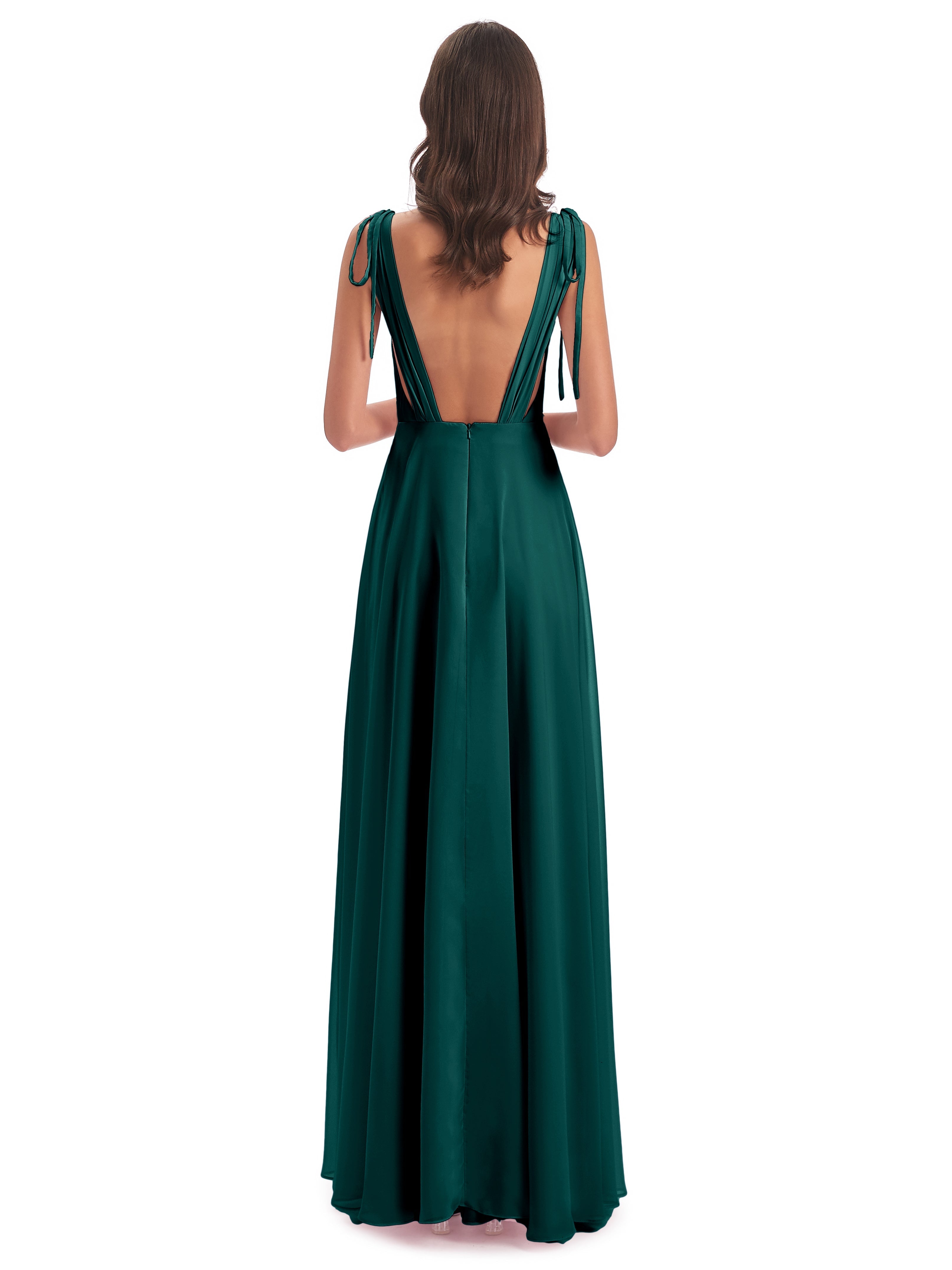 Robes De Demoiselle D'Honneur Couleur Paon Dos Nu Col V Robes Demoiselle D'Honneur