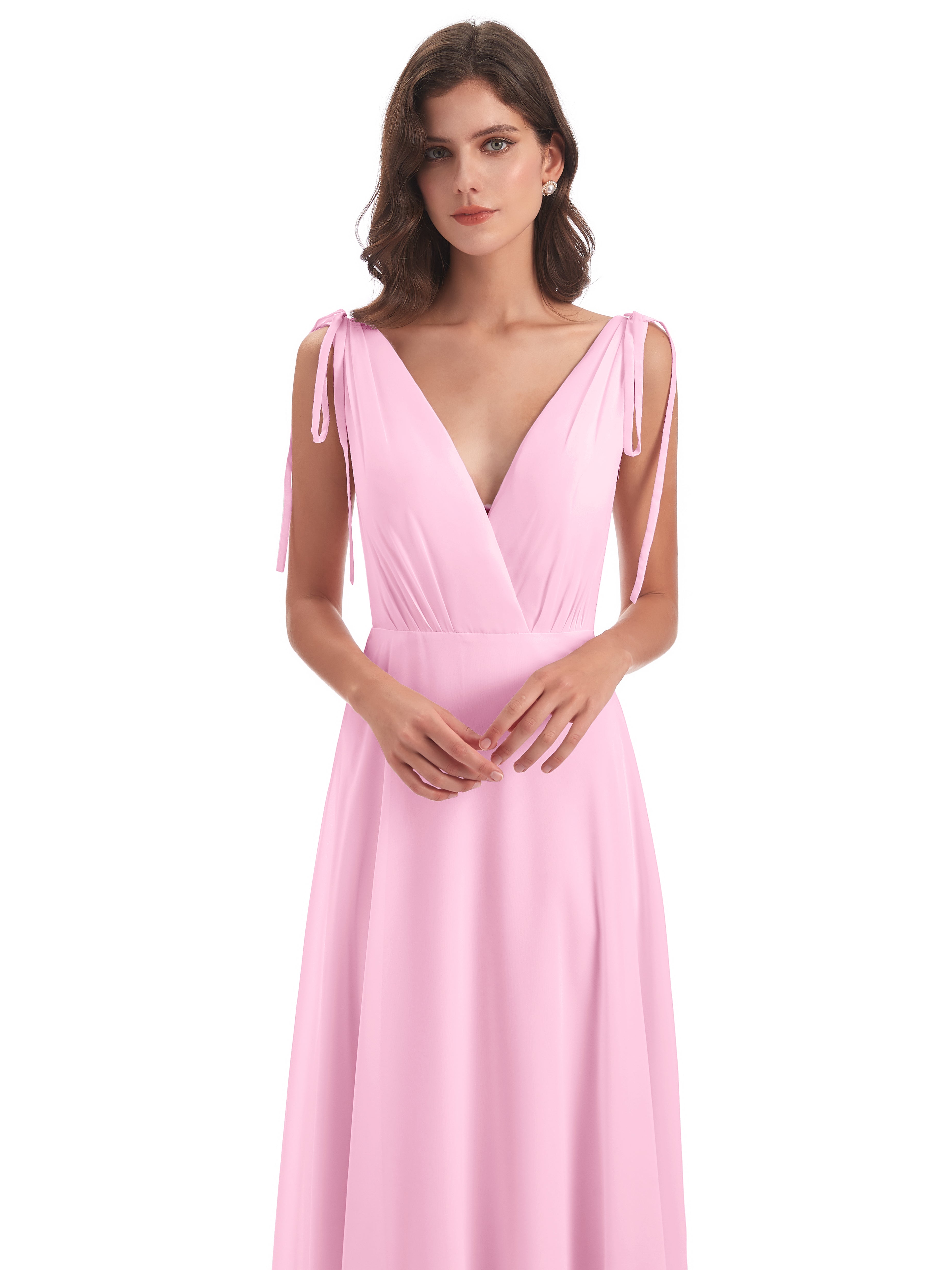 Robes De Demoiselle D'Honneur Rose Bonbon Dos Nu Col V Robes Demoiselle D'Honneur