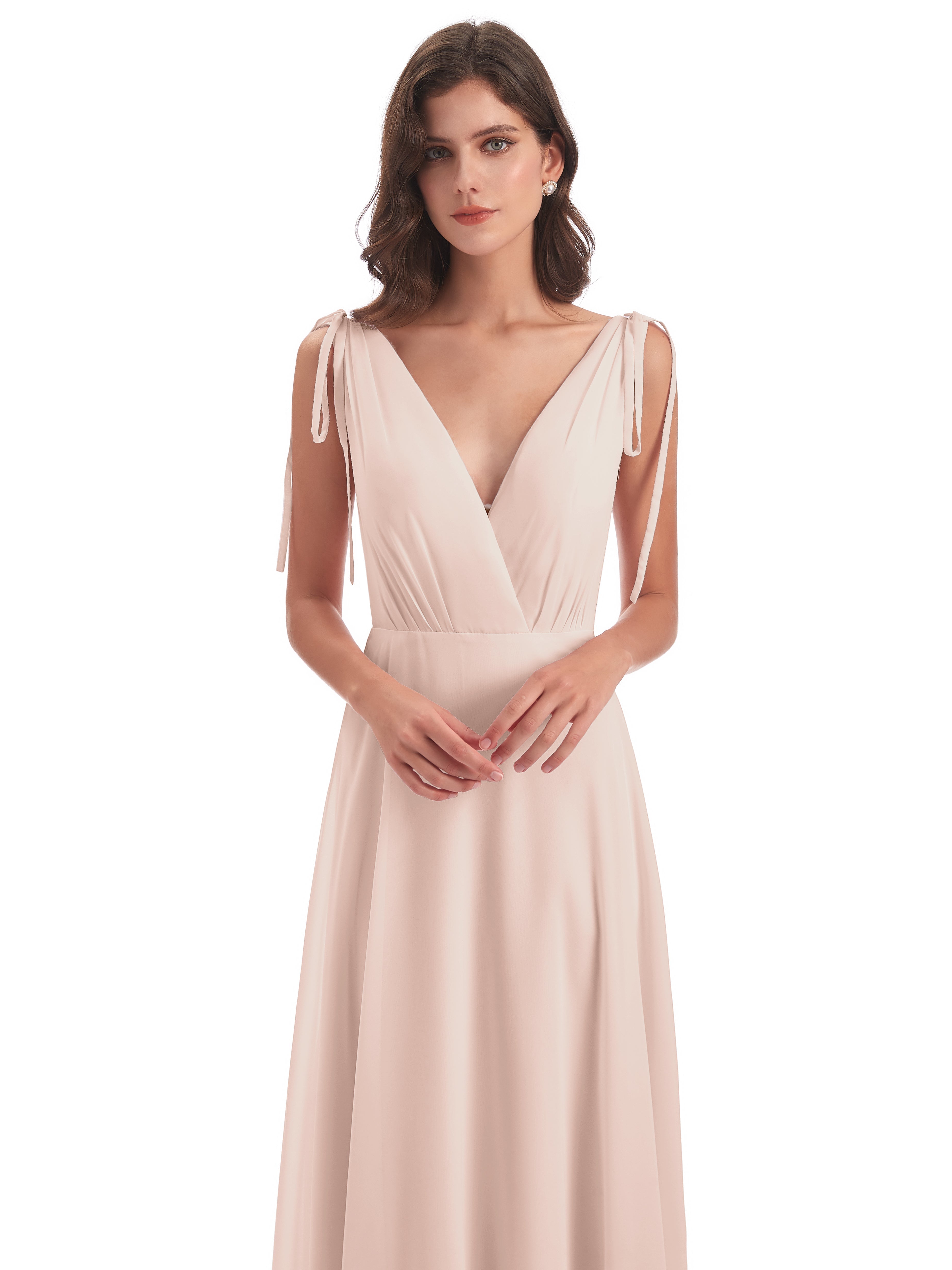 Robe De Demoiselle D'Honneur En Perles Dos Nu Col V Robes Demoiselle D'Honneur