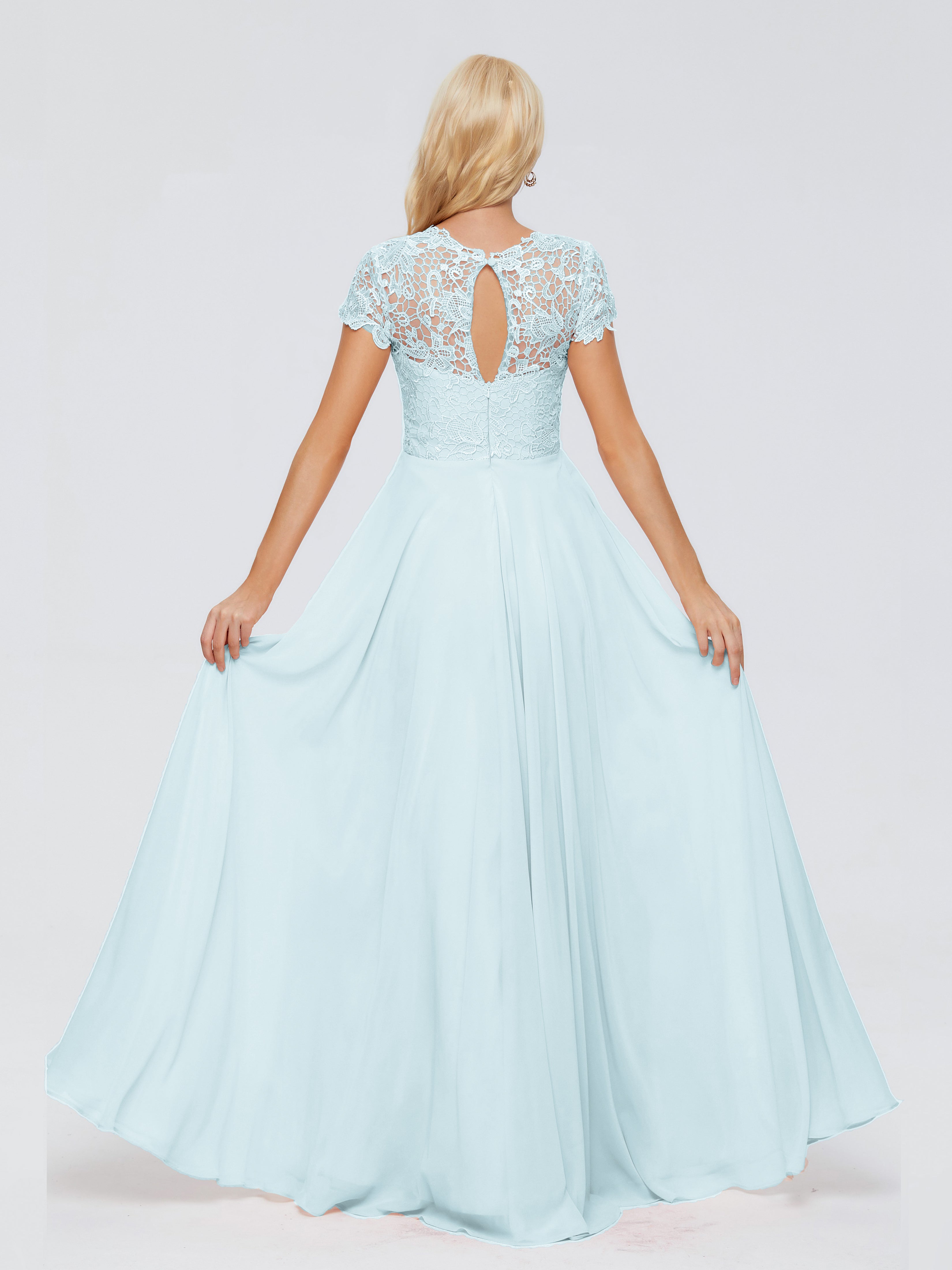 Robe De Demoiselle D'Honneur Brume A-ligne Encolure Dégagée Mousseline Robes Demoiselle D'Honneur