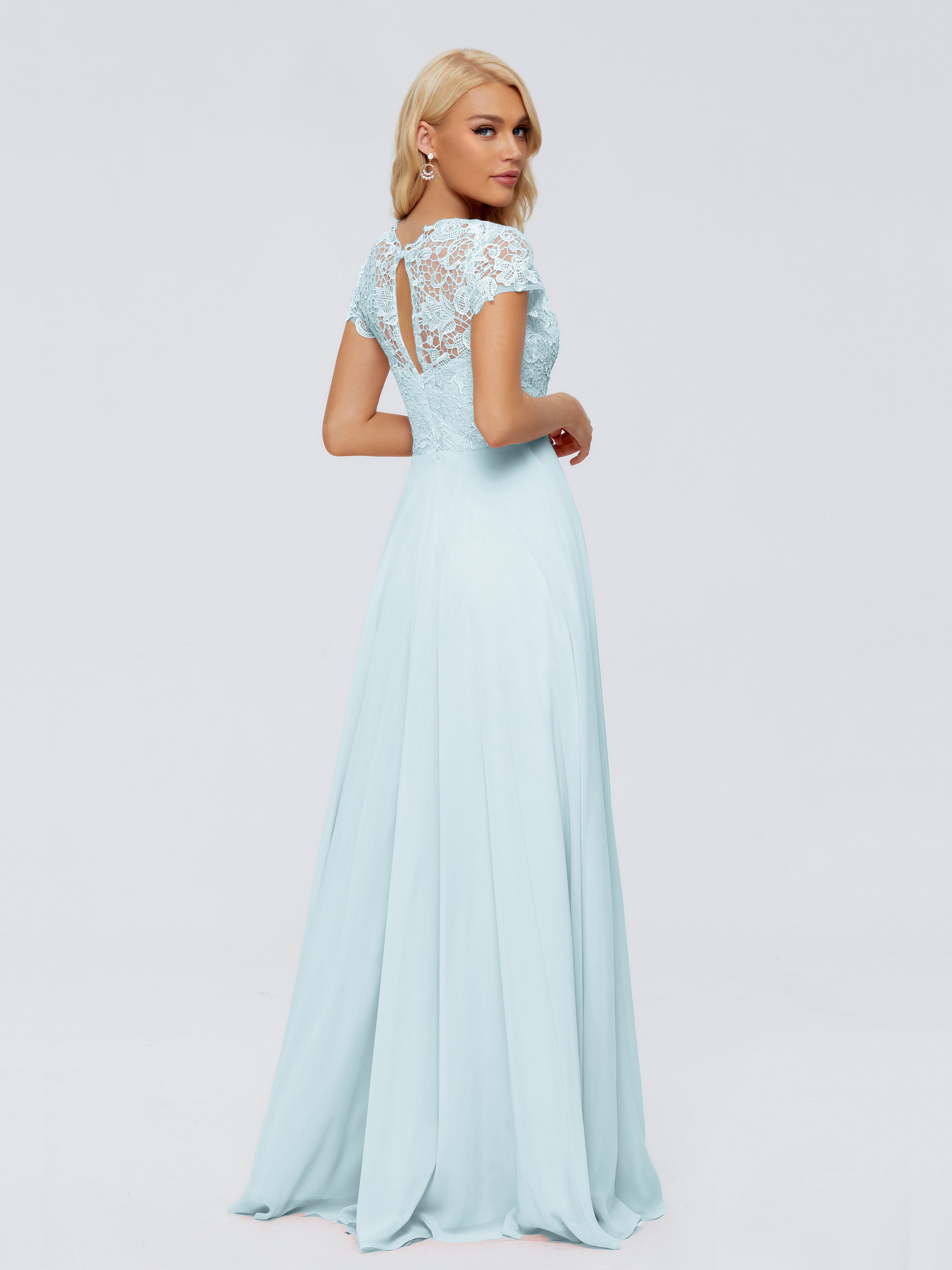 Robe De Demoiselle D'Honneur Brume A-ligne Encolure Dégagée Mousseline Robes Demoiselle D'Honneur