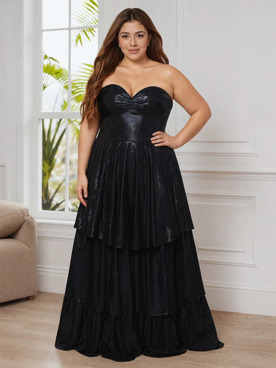Cicinia Noir Robe de Bal Longue Traîne Épaules Dénudées Grande Taille
