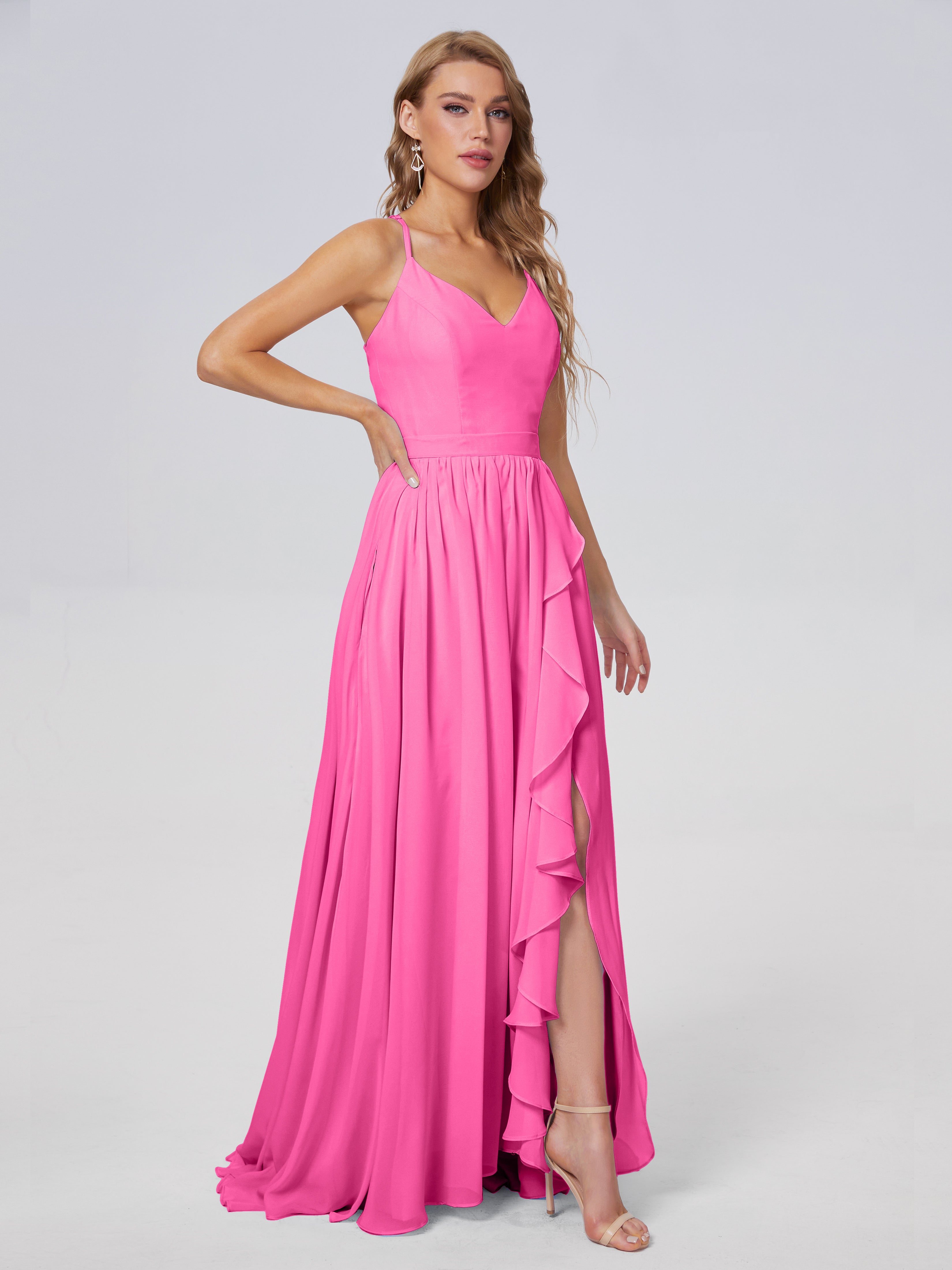 Robe Demoiselle D Honneur Azalée Asymétrique Mousseline Robes Demoiselle D'Honneur