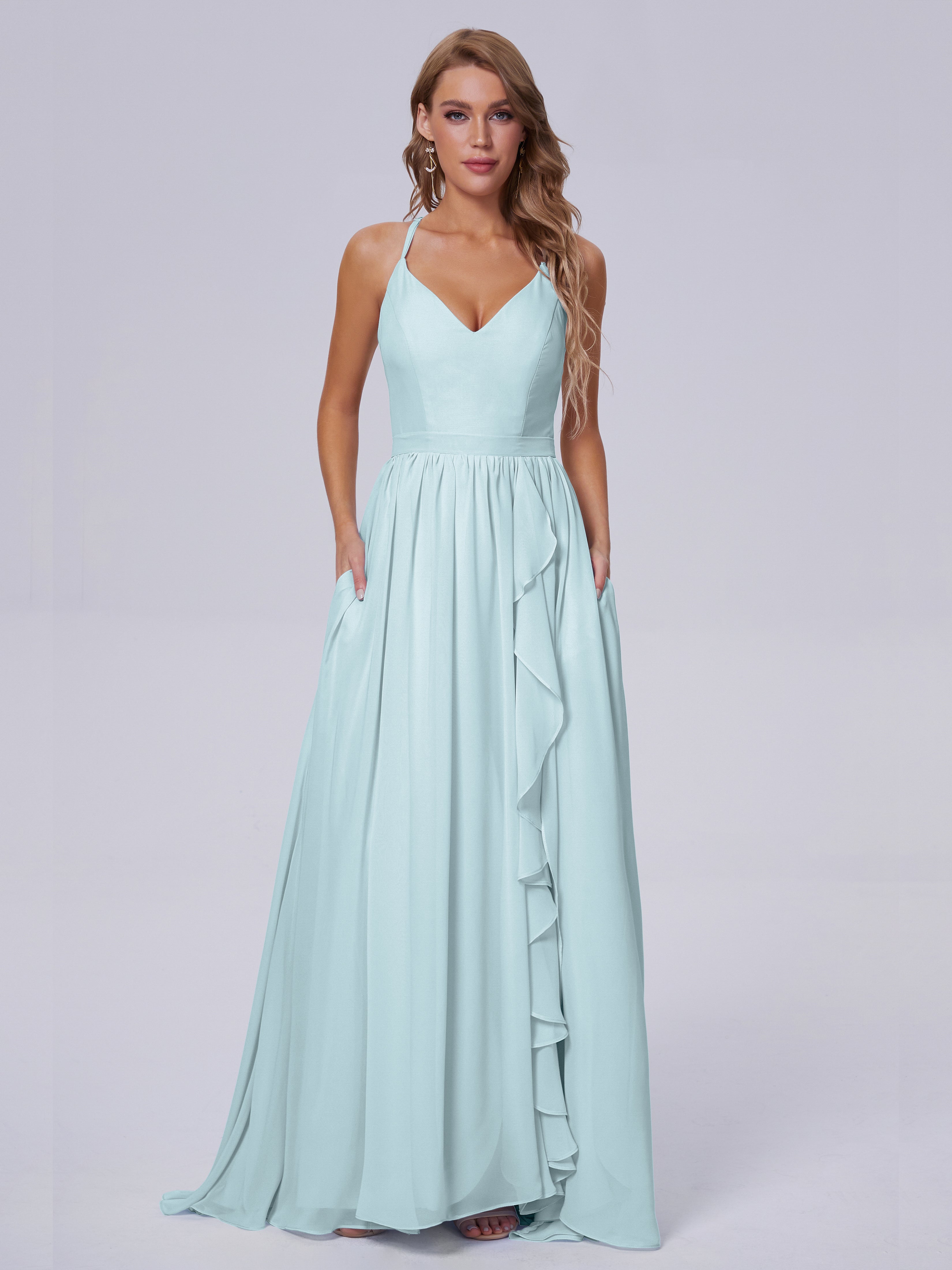 Robe De Demoiselle D'Honneur Brume Asymétrique Mousseline Robes Demoiselle D'Honneur