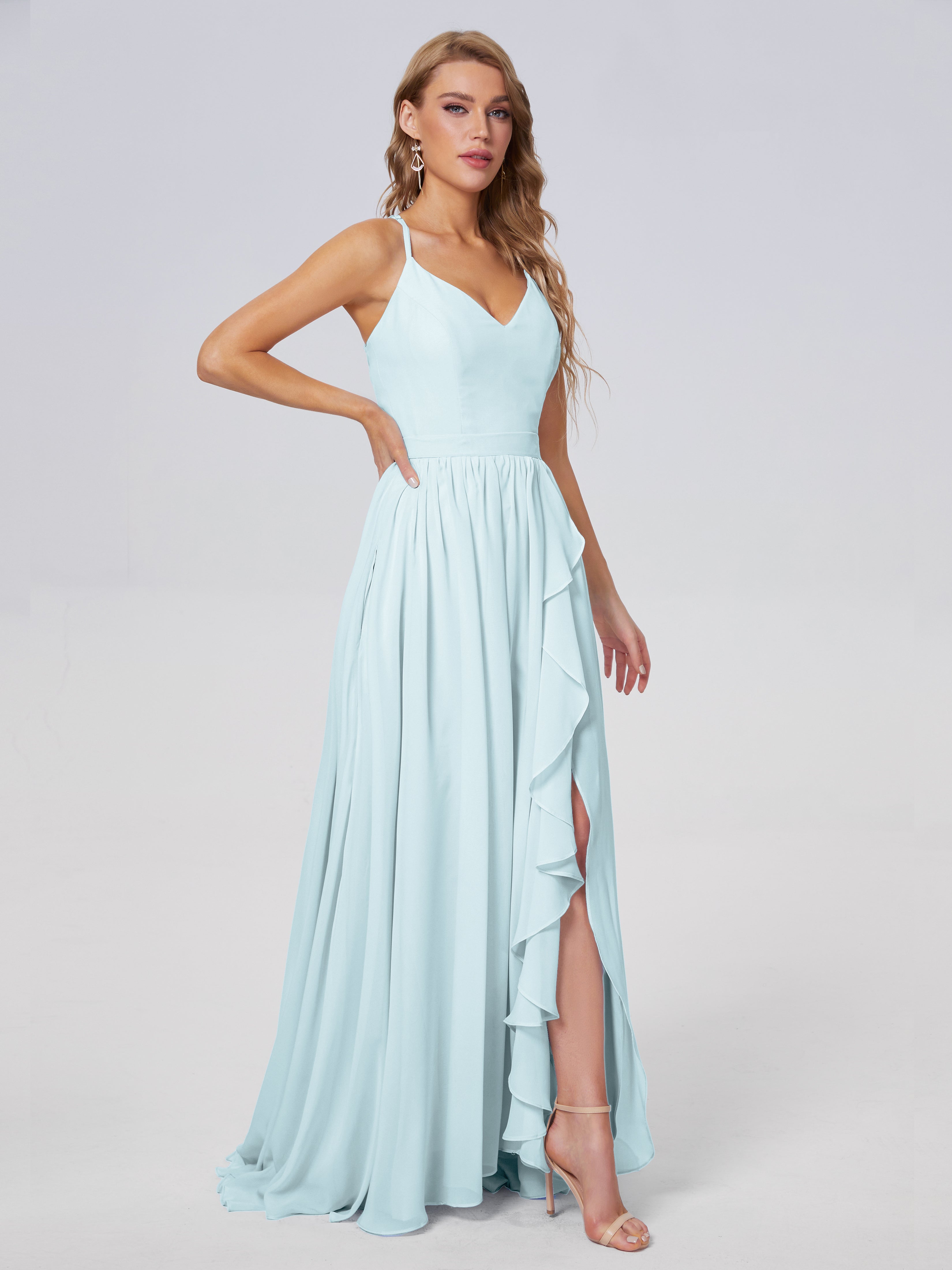 Robe De Demoiselle D'Honneur Brume Asymétrique Mousseline Robes Demoiselle D'Honneur