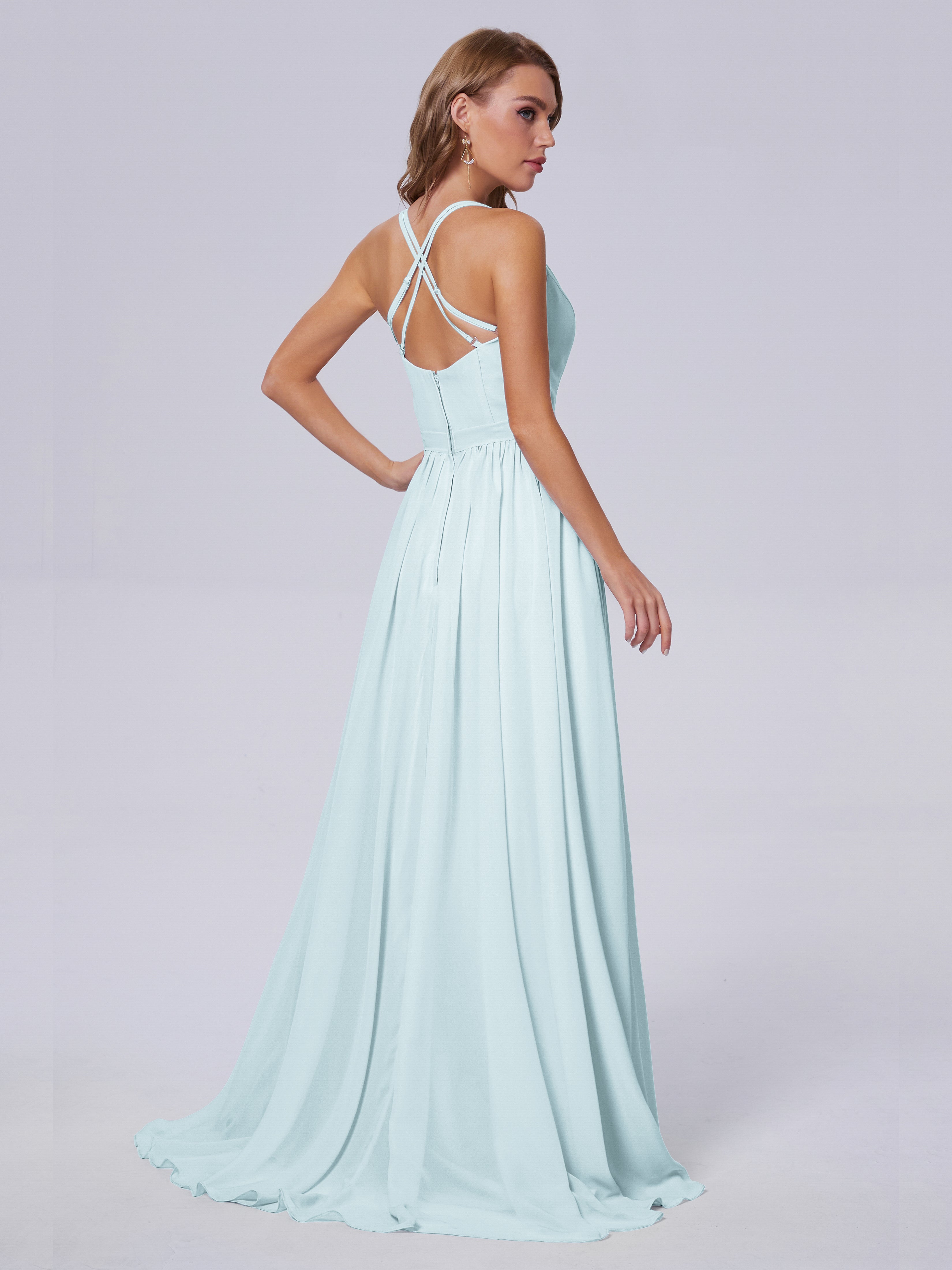 Robe De Demoiselle D'Honneur Brume Asymétrique Mousseline Robes Demoiselle D'Honneur