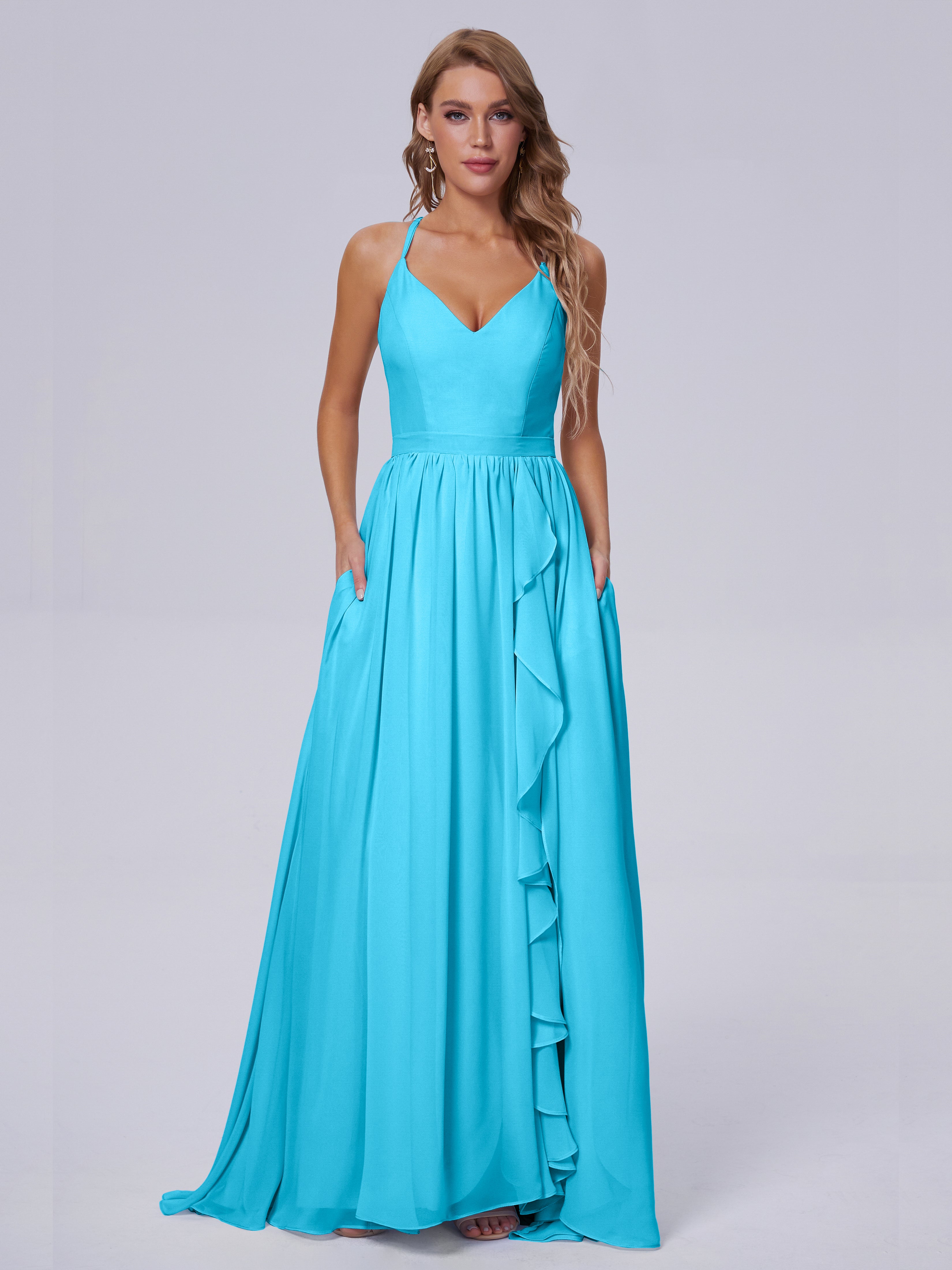 Robe De Demoiselle D'Honneur En Piscine Asymétrique Mousseline Robes Demoiselle D'Honneur
