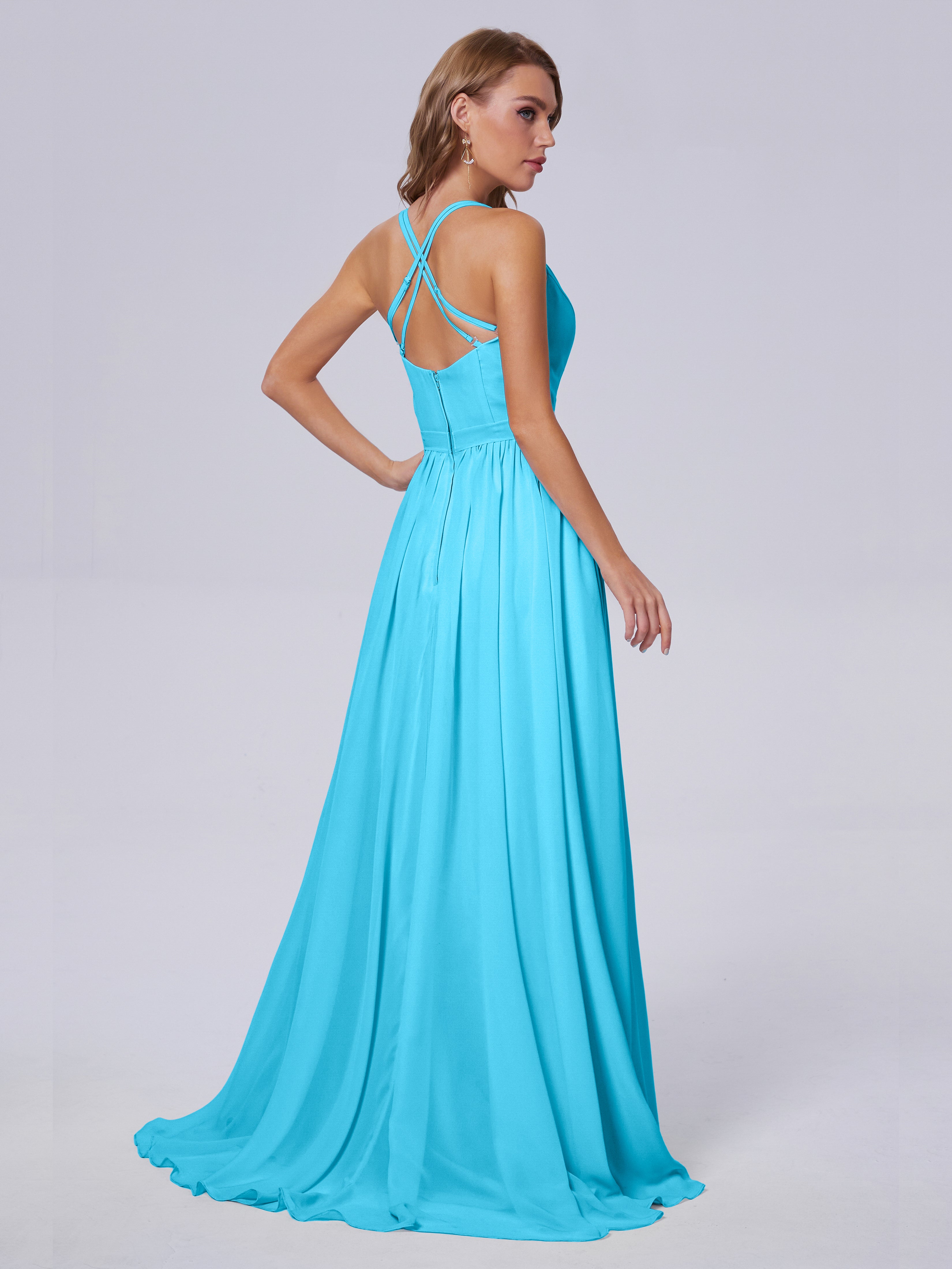 Robe De Demoiselle D'Honneur En Piscine Asymétrique Mousseline Robes Demoiselle D'Honneur