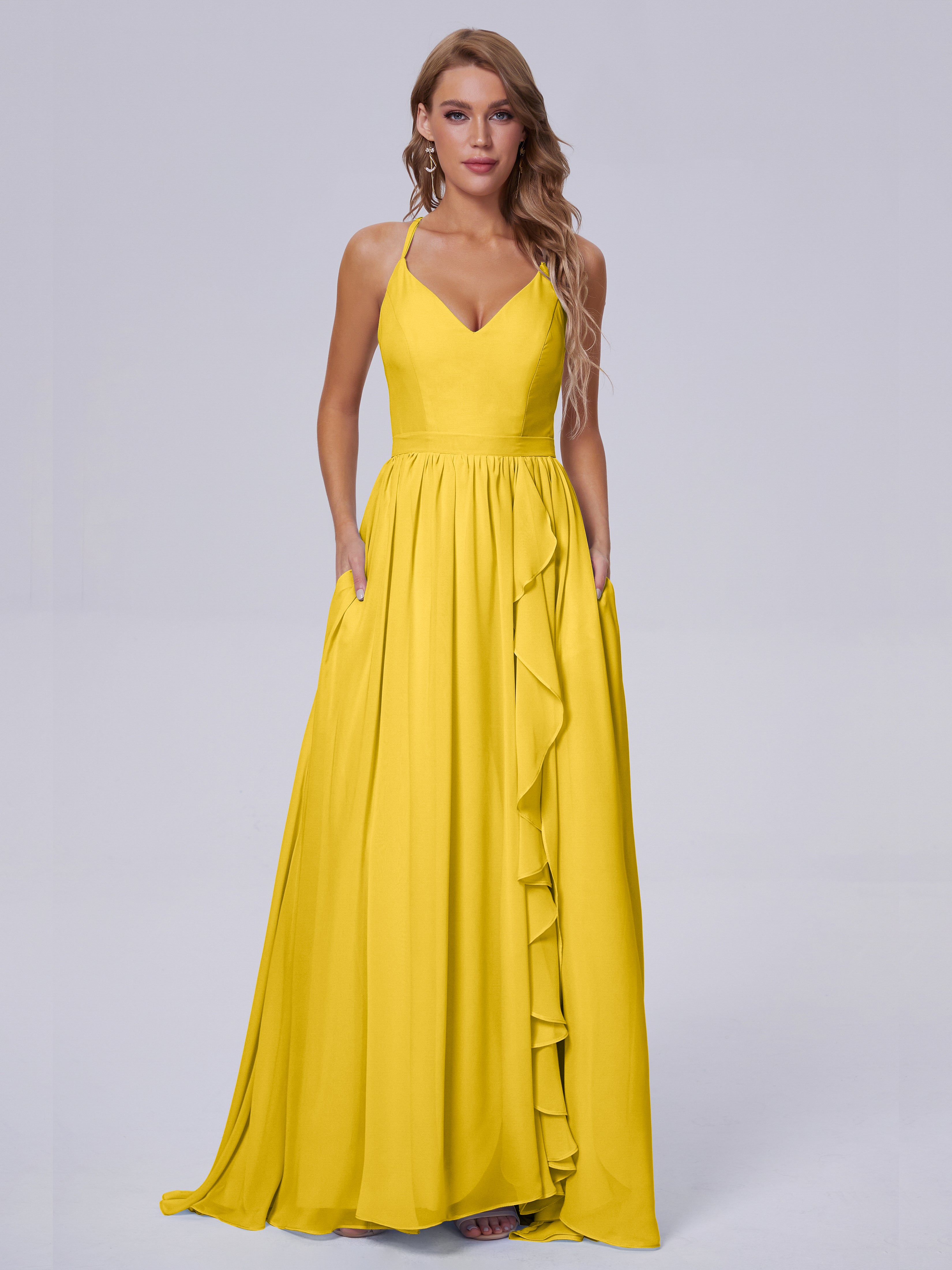 Robe De Demoiselle D'Honneur Souci Asymétrique Mousseline Robes Demoiselle D'Honneur