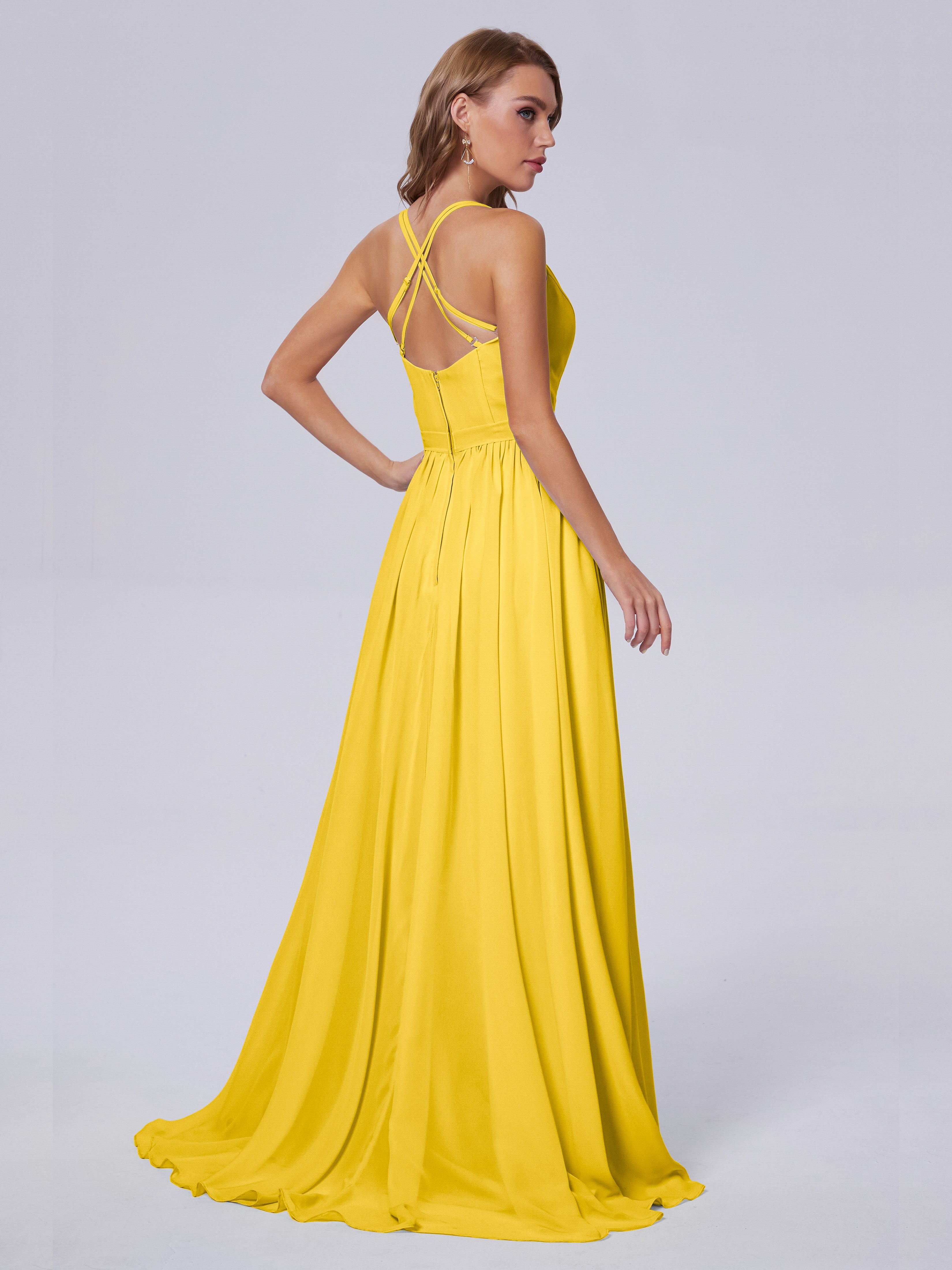 Robe De Demoiselle D'Honneur Souci Asymétrique Mousseline Robes Demoiselle D'Honneur